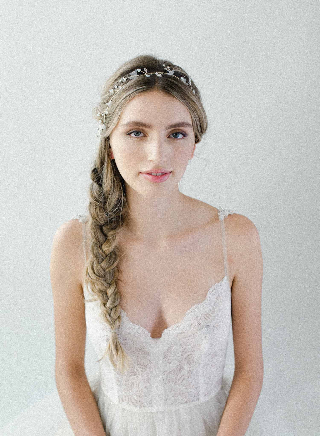 Daintiest crystal and blossom hair vine - Style #2041