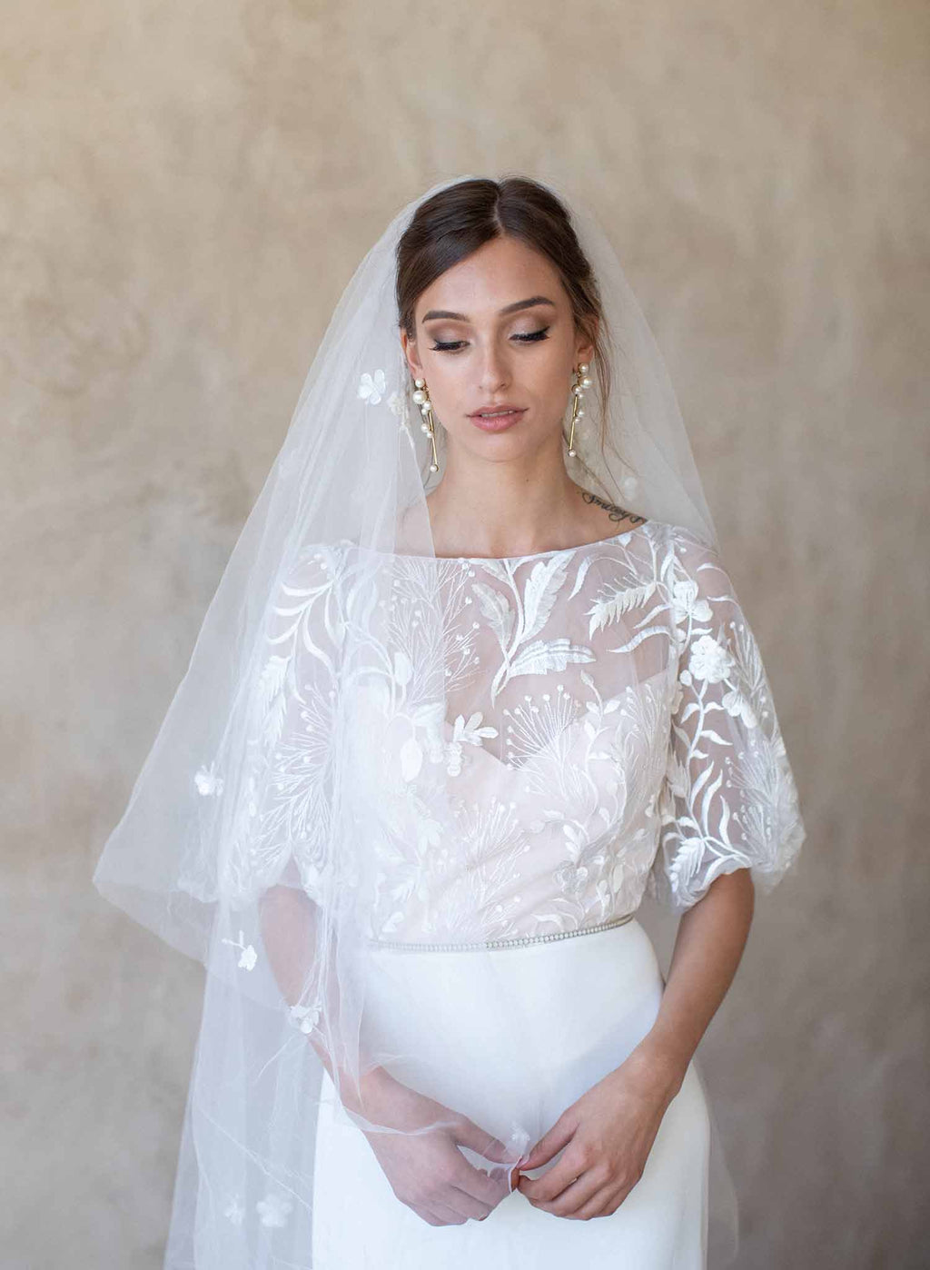 Floral beauty bridal embroidered veil - Style #2067