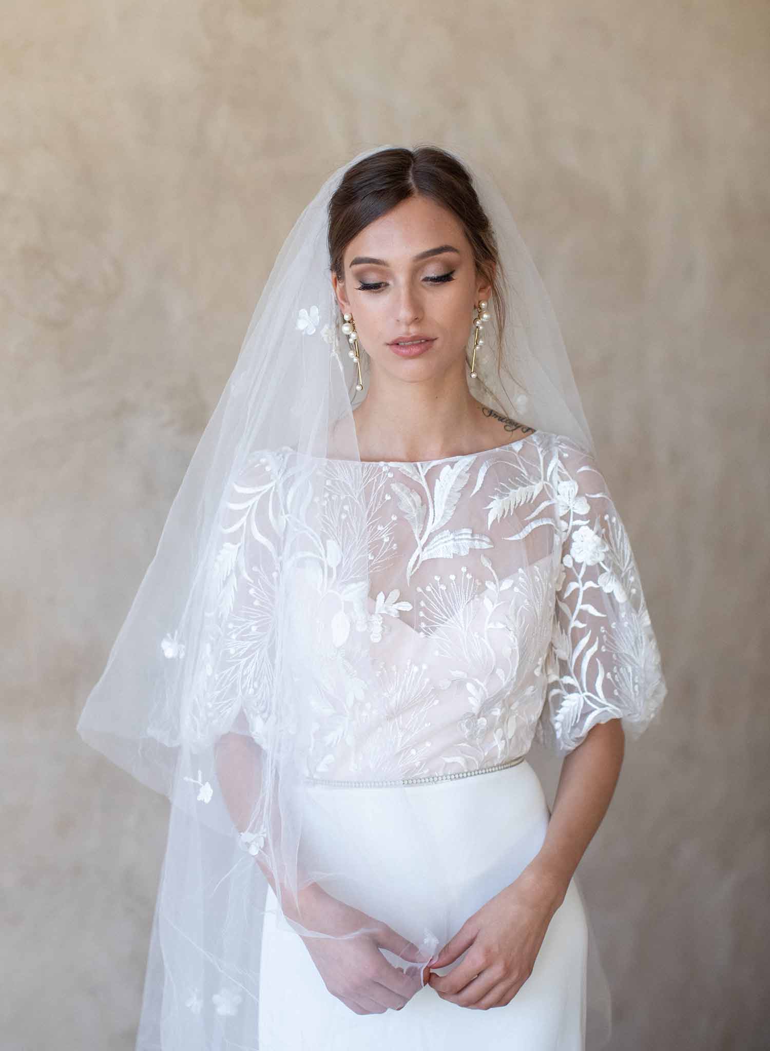 Floral beauty bridal embroidered veil - Style #2067