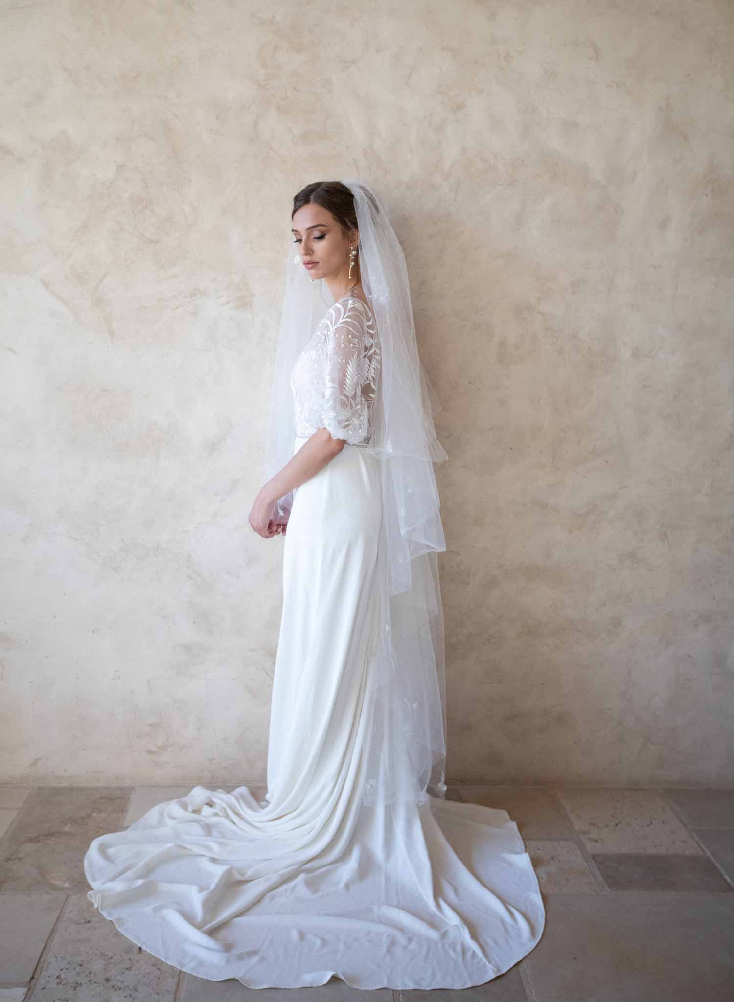 Floral beauty bridal embroidered veil - Style #2067