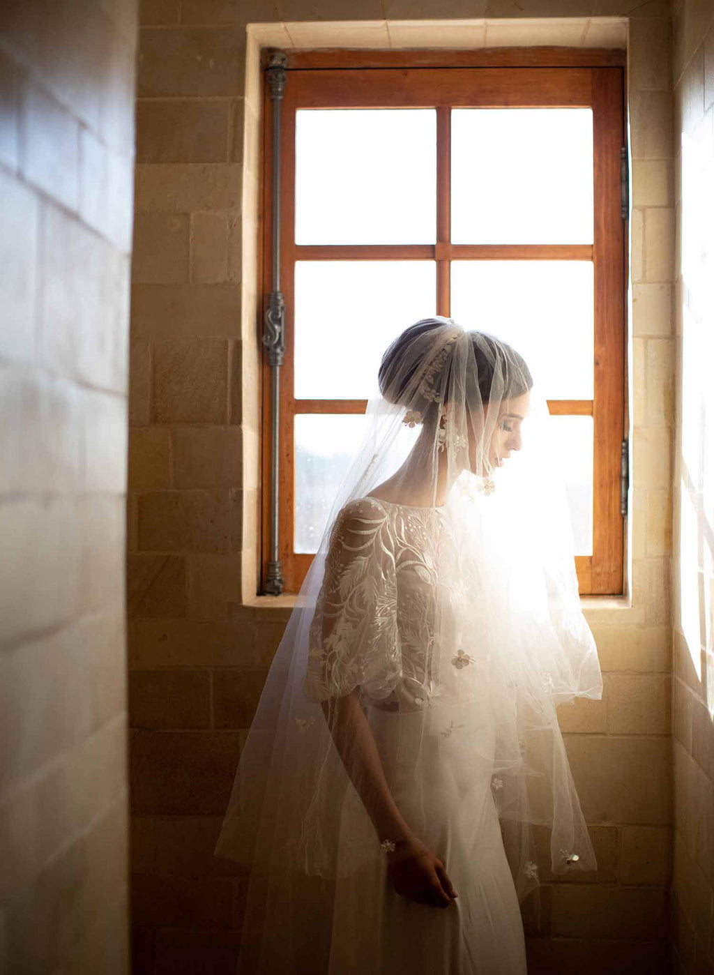 Floral beauty bridal embroidered veil - Style #2067
