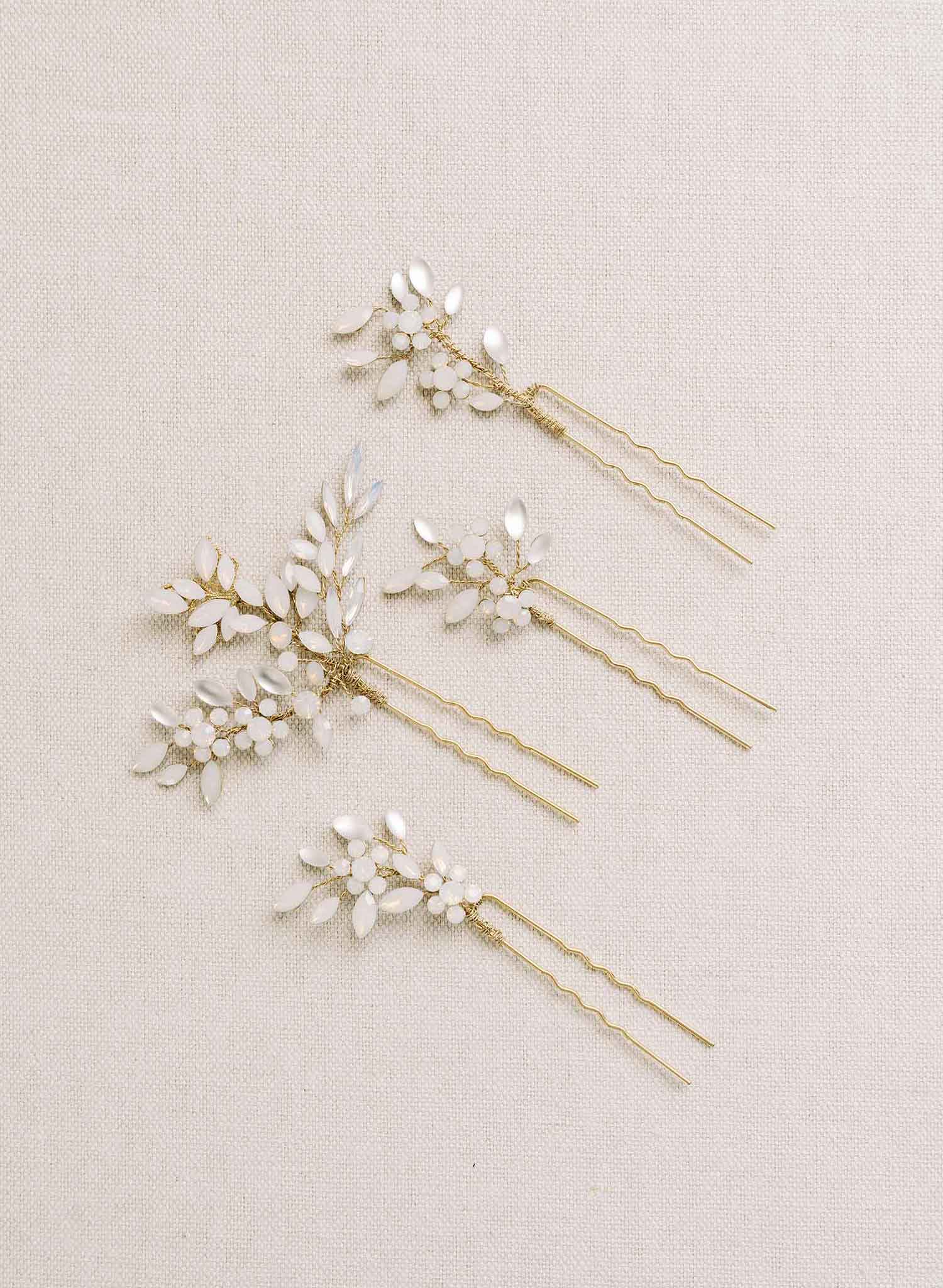 Crystal ferns hair pin set of 4 - Style #2116