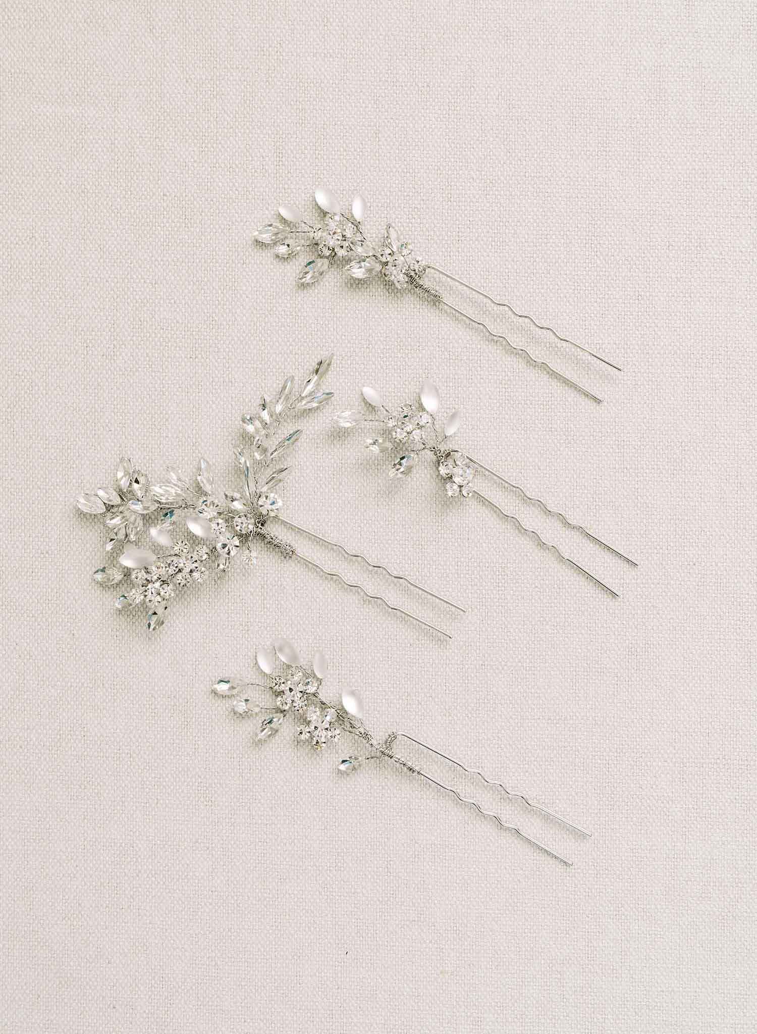 Crystal ferns hair pin set of 4 - Style #2116