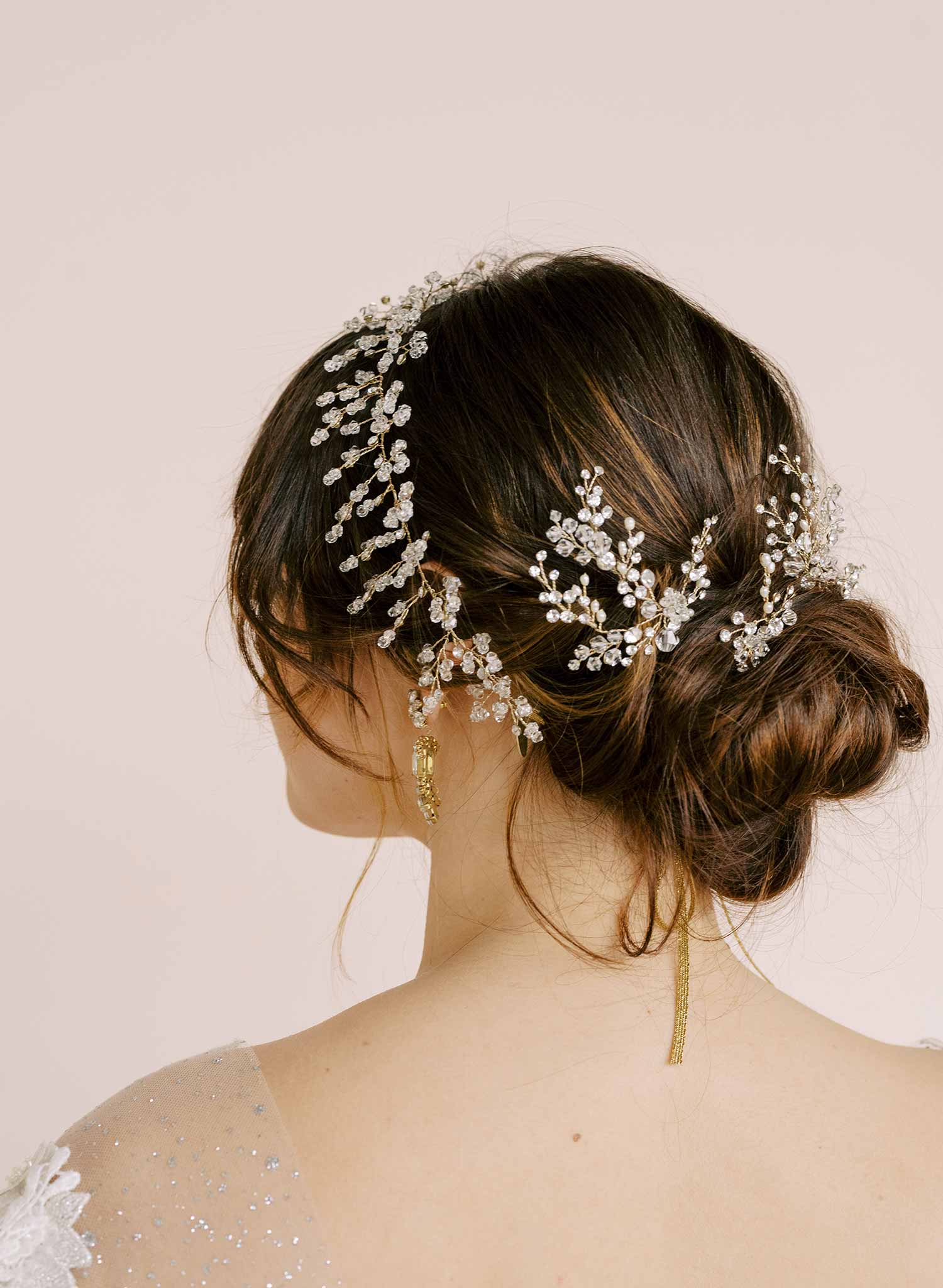 Crystal baby's breath hair pin set of 3 - Style #2117