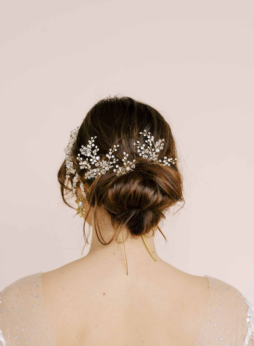 Crystal baby's breath hair pin set of 3 - Style #2117