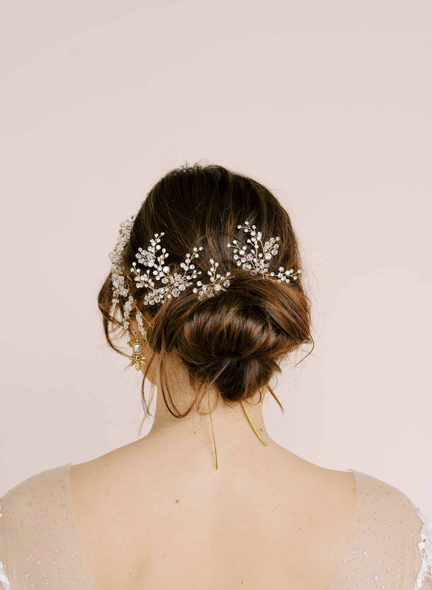 Crystal baby's breath hair pin set of 3 - Style #2117