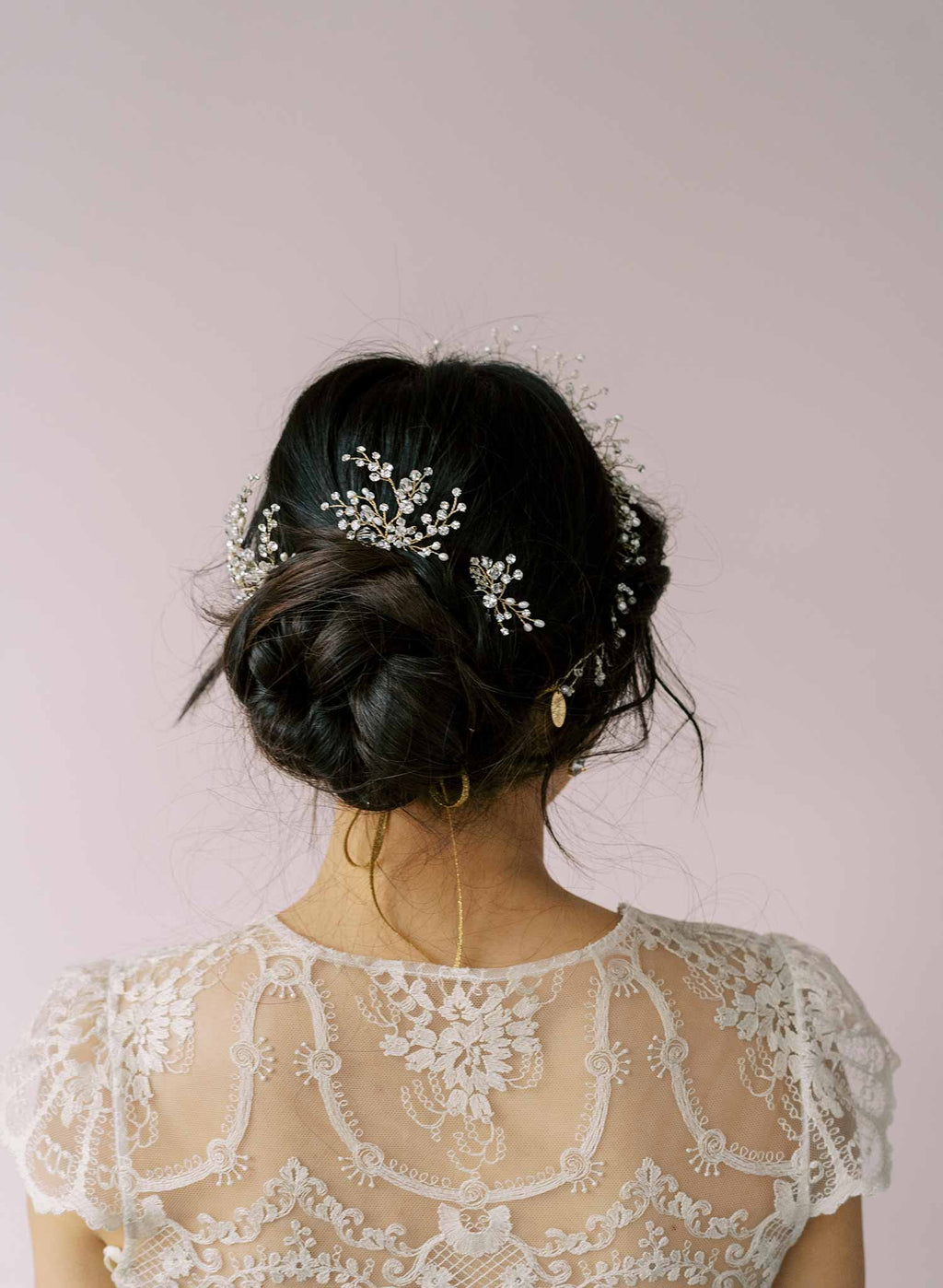 Crystal baby's breath hair pin set of 3 - Style #2117