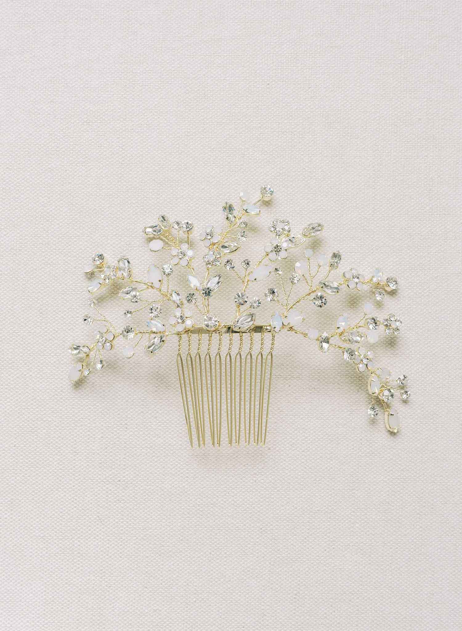Dancing blossoms crystal spray comb - Style #2145