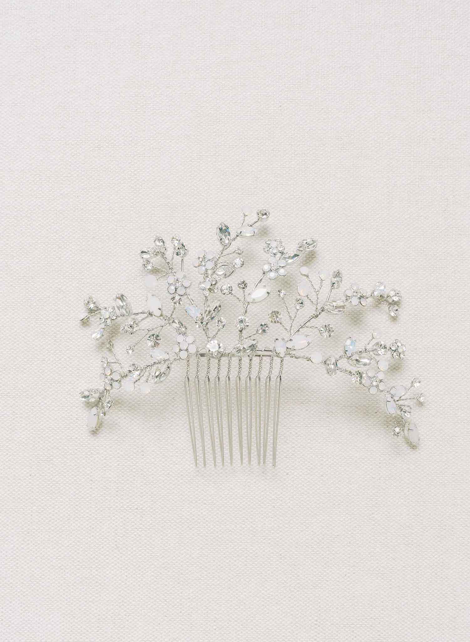 Dancing blossoms crystal spray comb - Style #2145