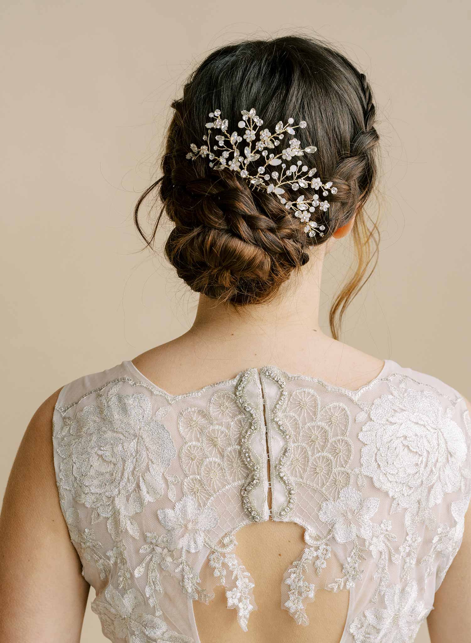Dancing blossoms crystal spray comb - Style #2145