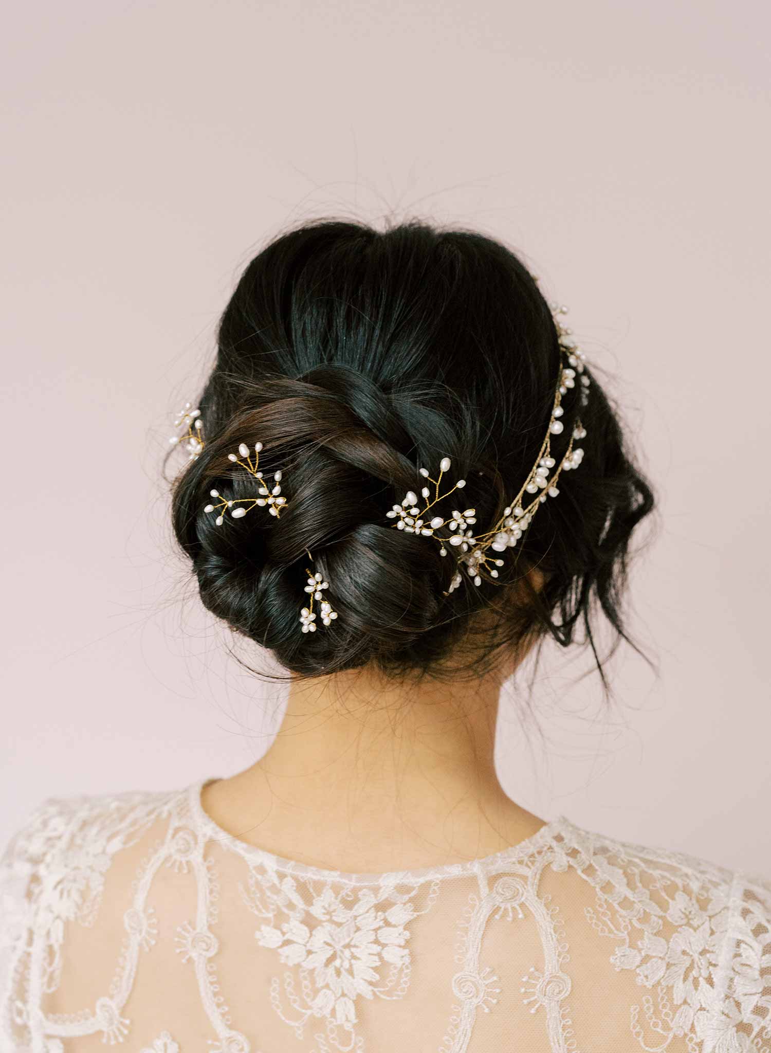 Baby's breath freshwater hair pin set of 5 - Style #2158