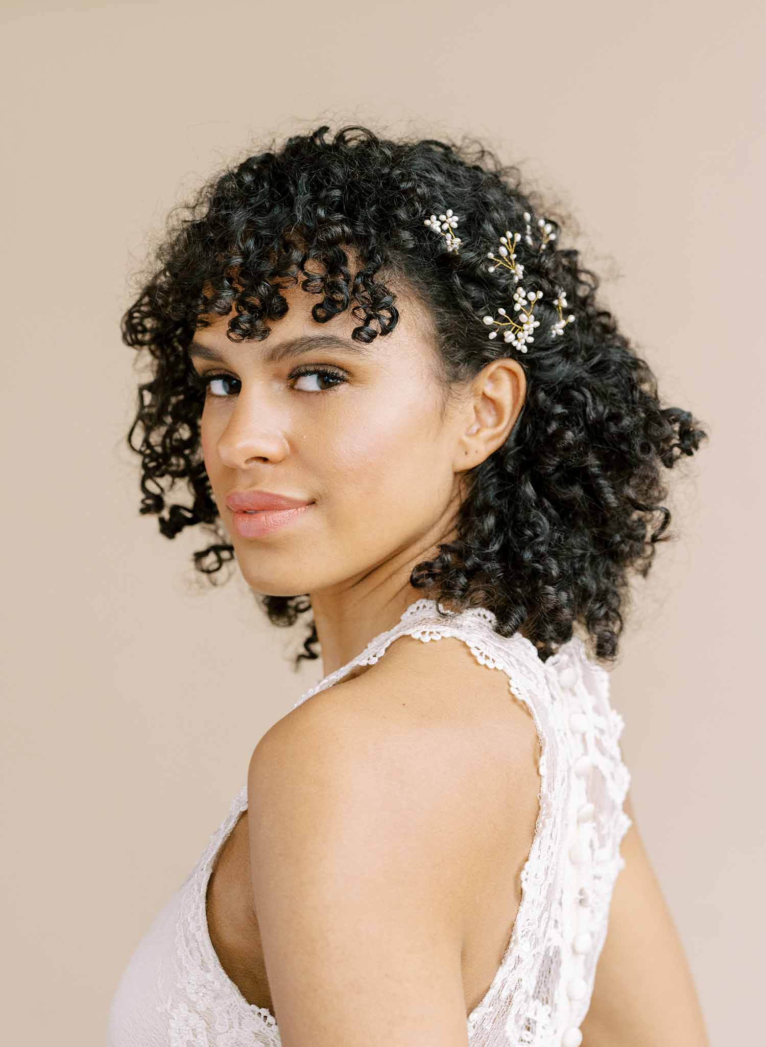 Baby's breath freshwater hair pin set of 5 - Style #2158