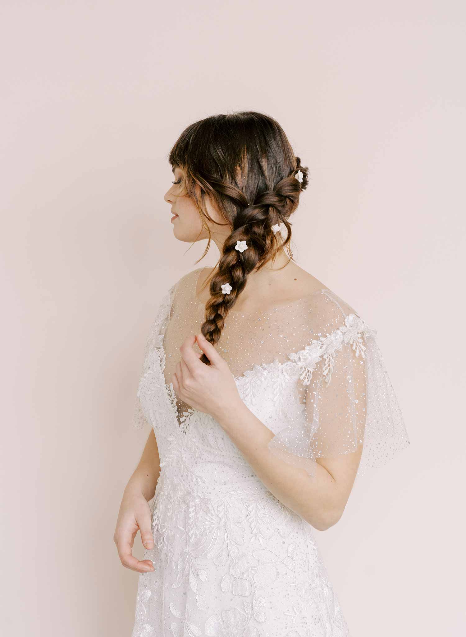 Floral bud bridal hair pin set of 5 - Style #2168