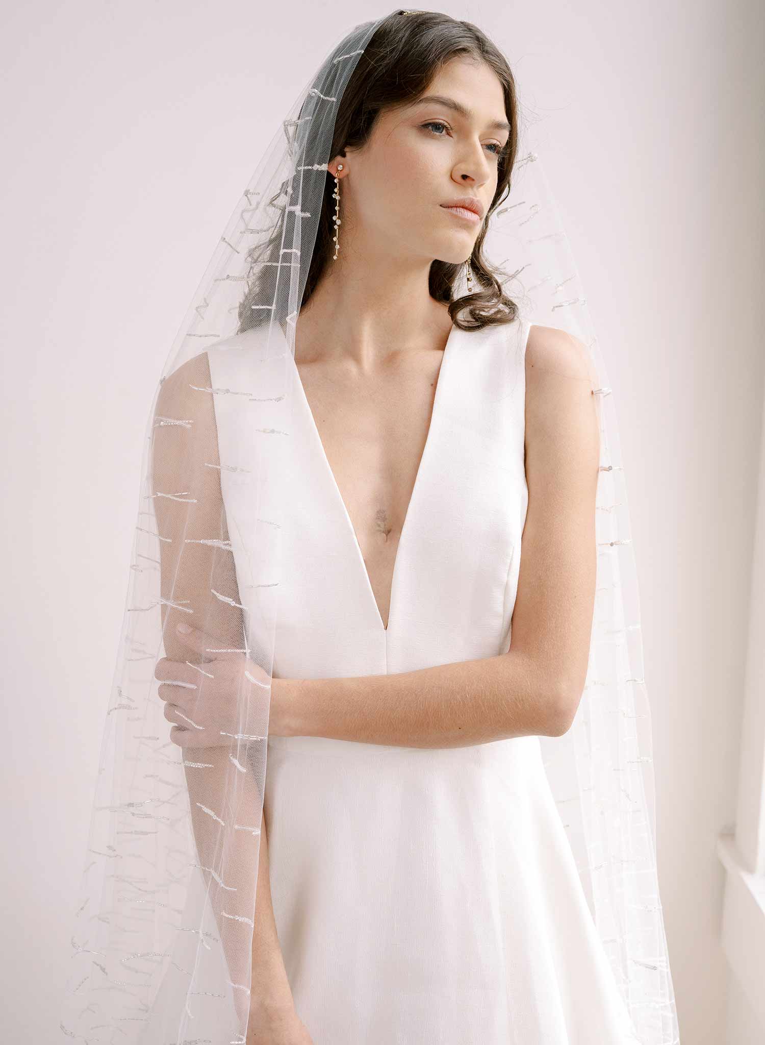 Crystal droplets linear earring - Style #2302