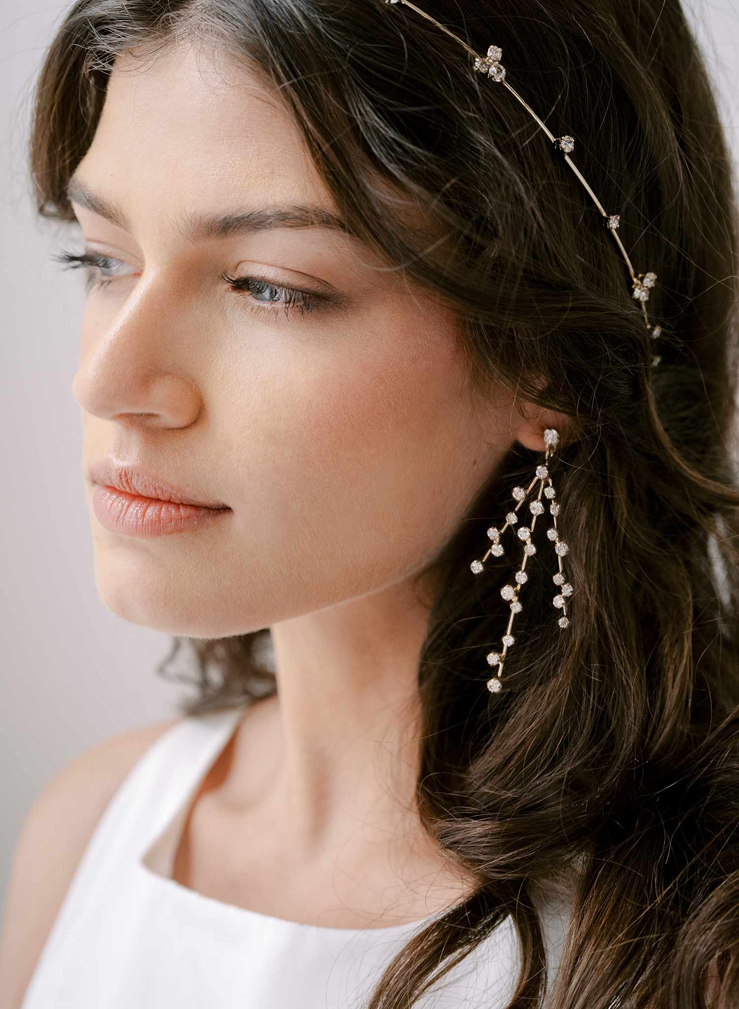 Crystal droplet 3 strand earring - Style #2303