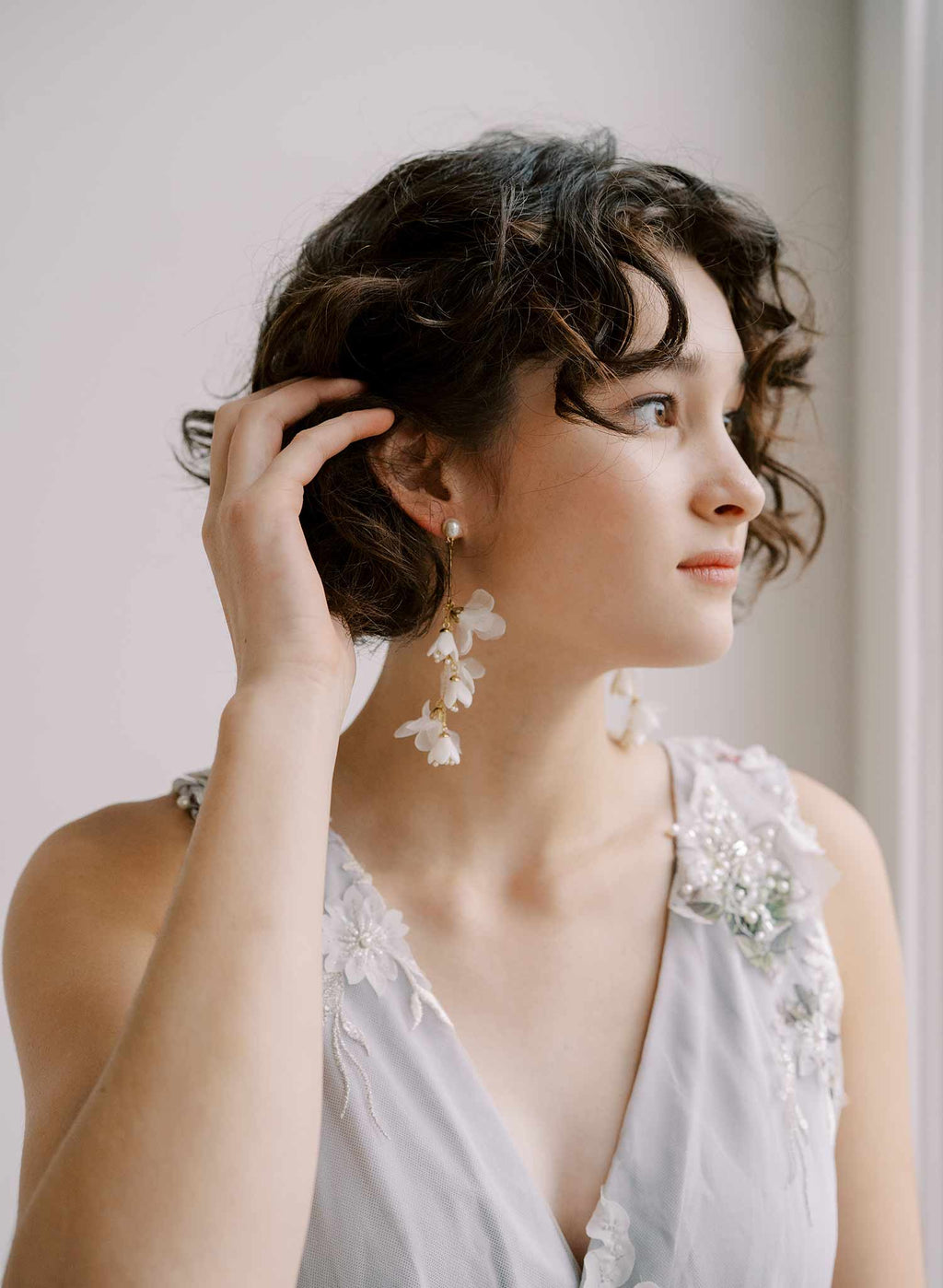 Blossom and silk dangling earrings - Style #2306