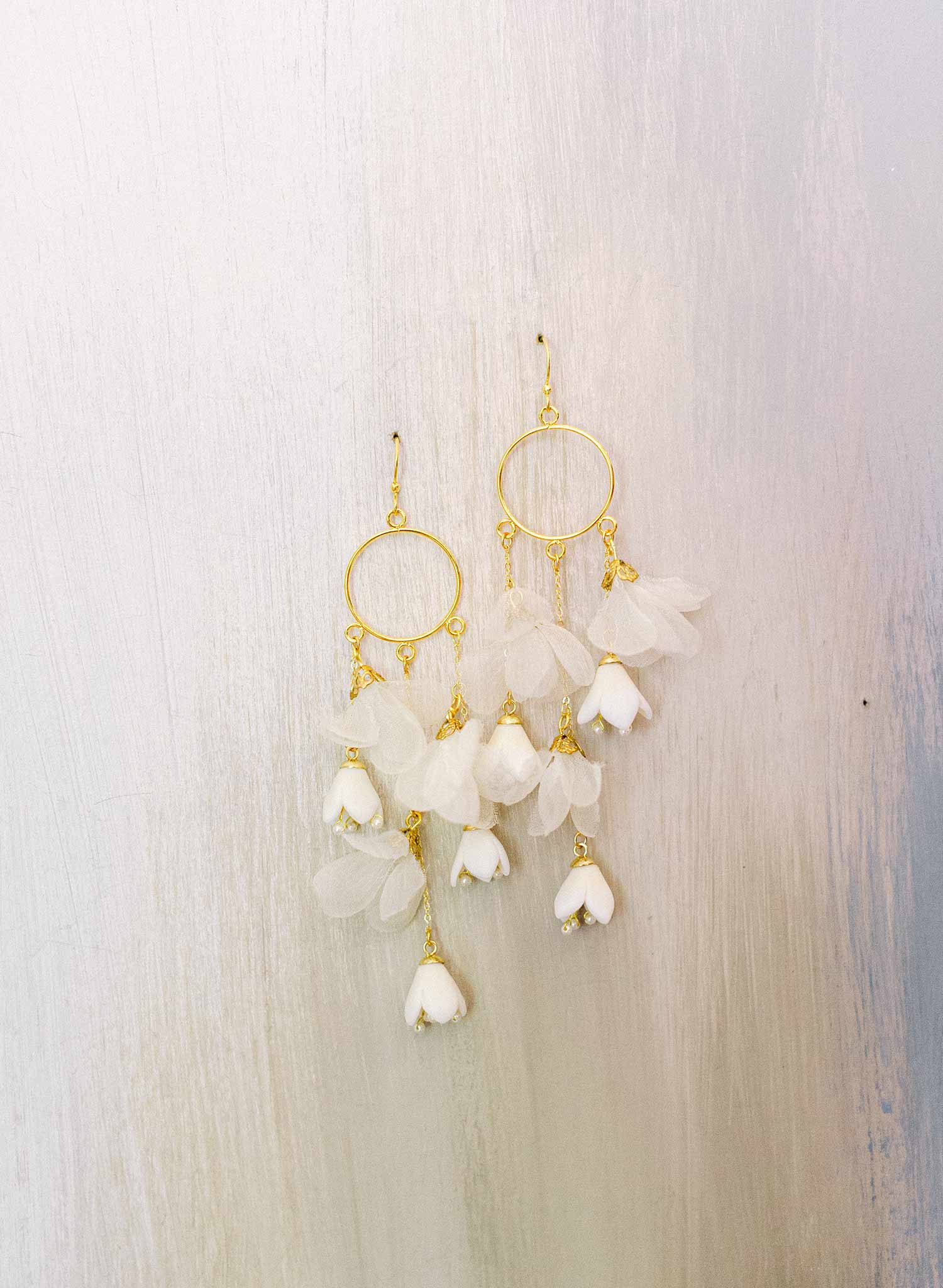 Blossom and silk circular earrings - Style #2309