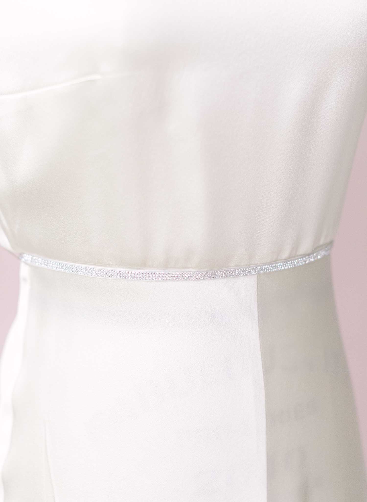 Crystal encrusted silk ribbon belt - Style #2337