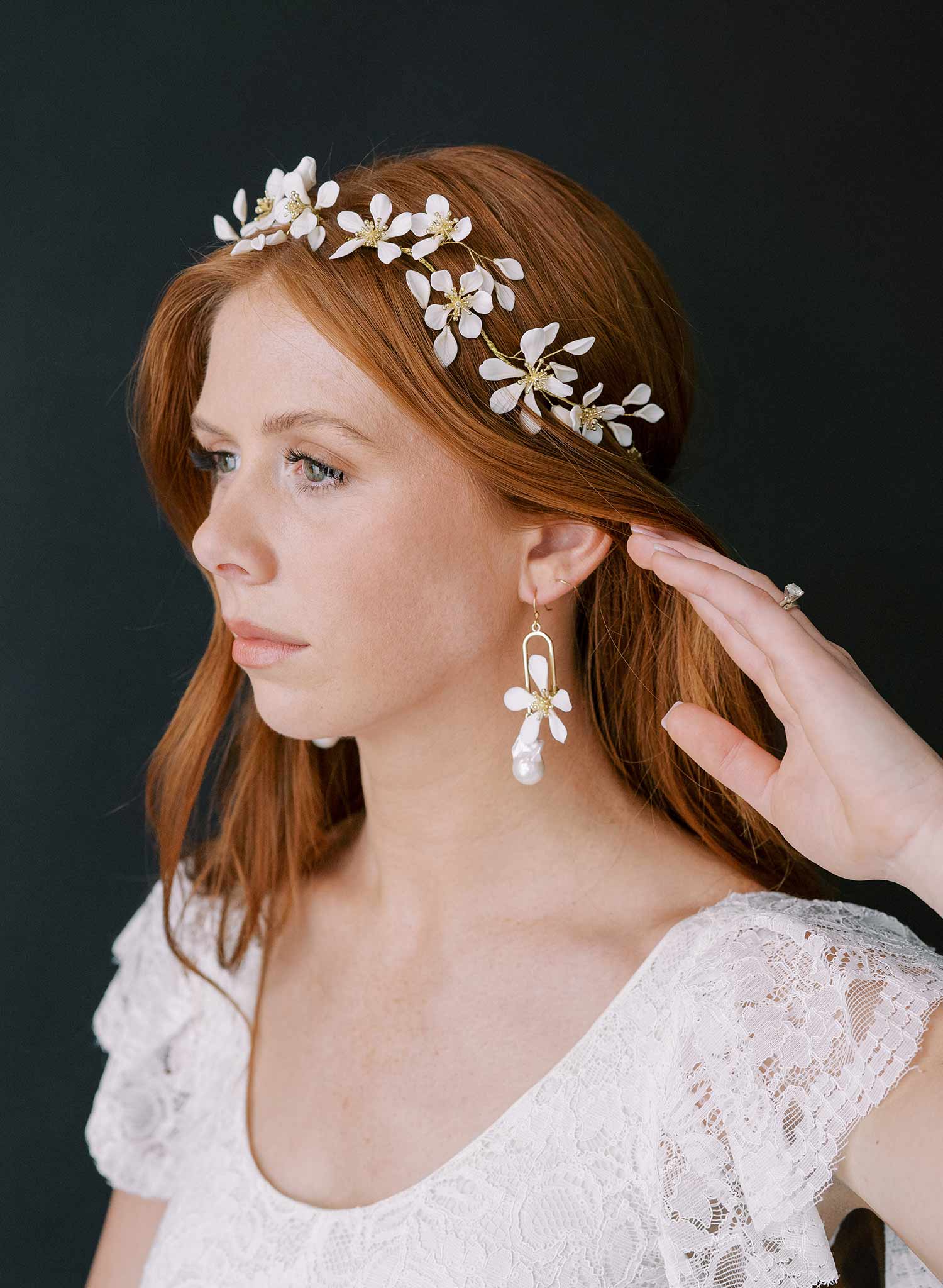 Blooming magnolia bridal hair vine - Style #2342