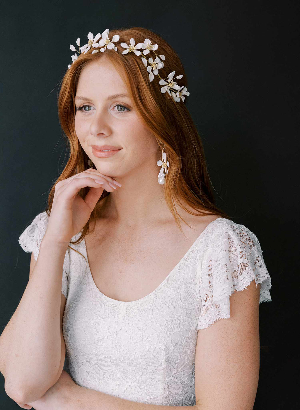 Blooming magnolia bridal hair vine - Style #2342