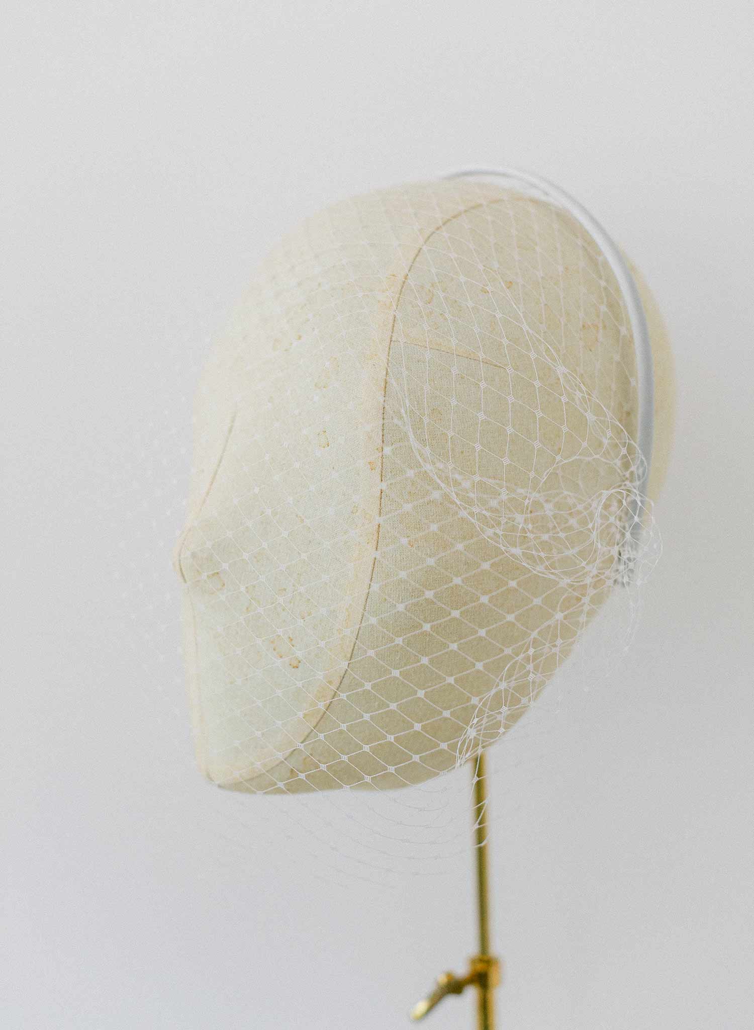 "Bridal birdcage headband veil, plain - Style #2350"