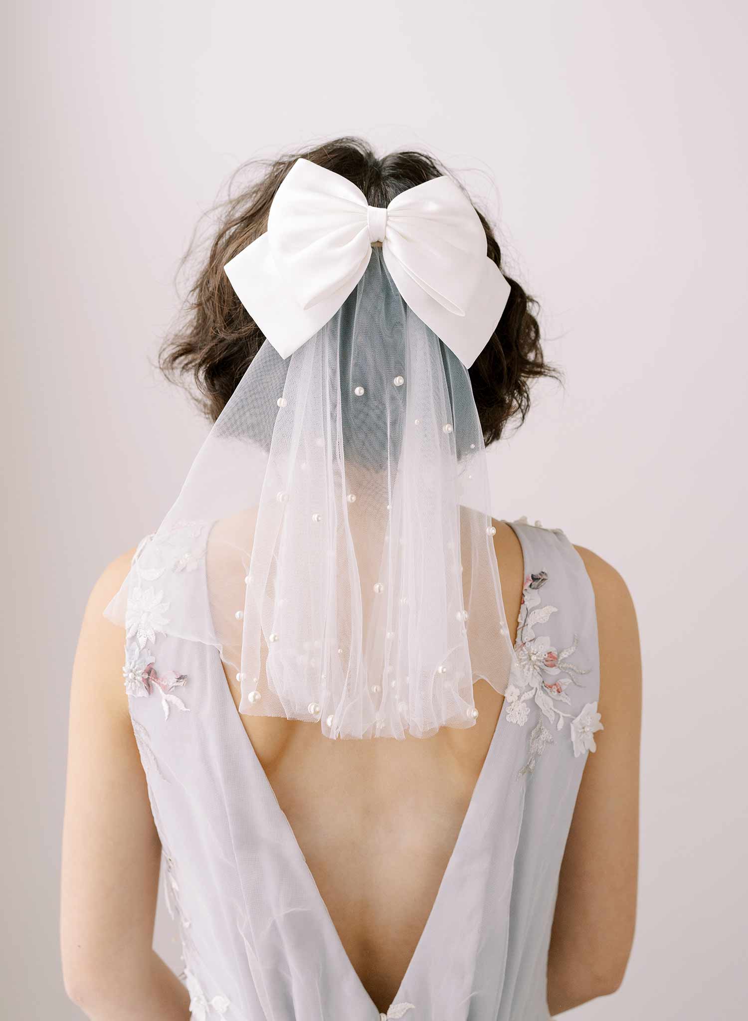 "Whisper tulle, short pearl veil - Style #2353"