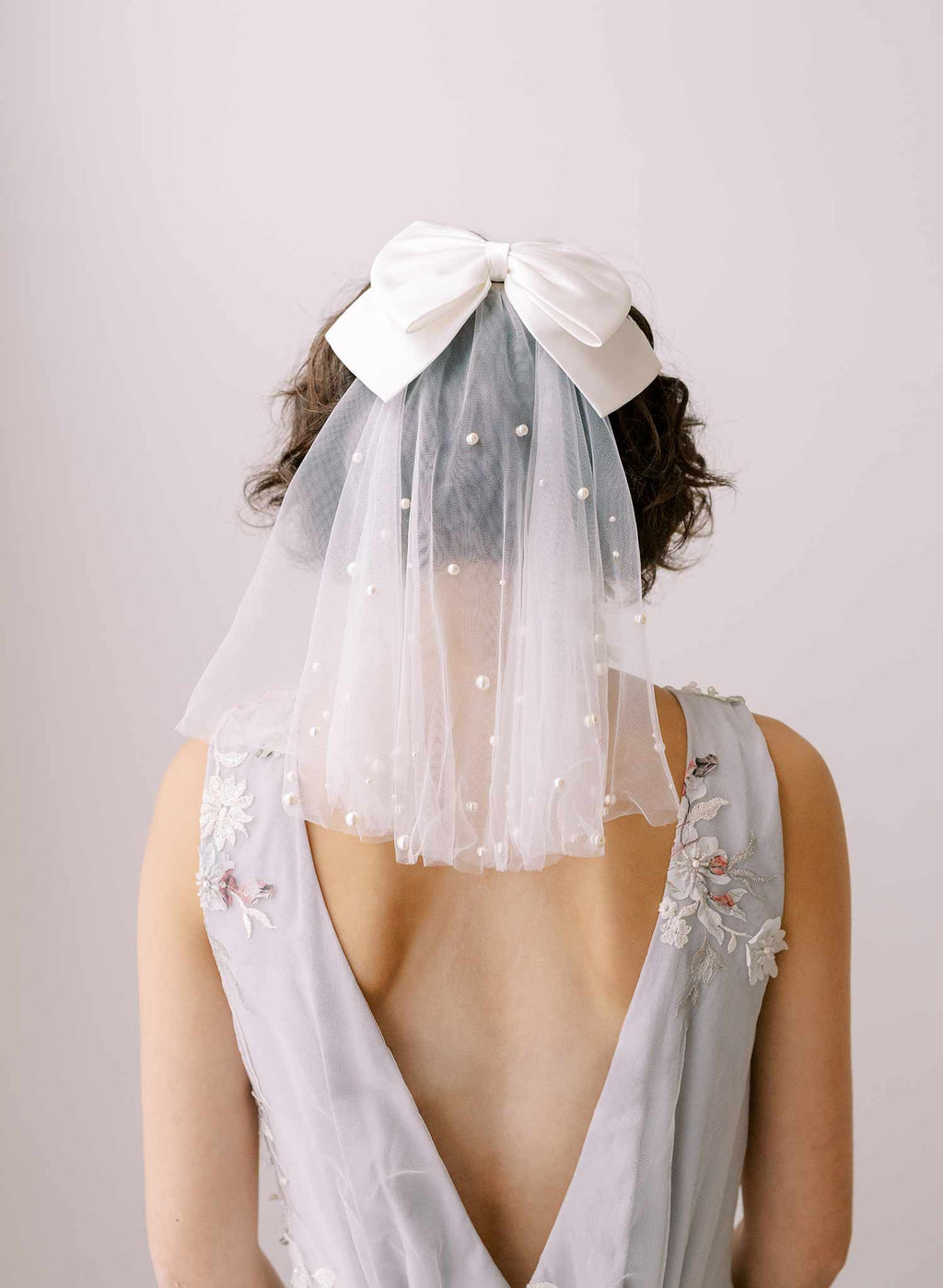 "Whisper tulle, short pearl veil - Style #2353"