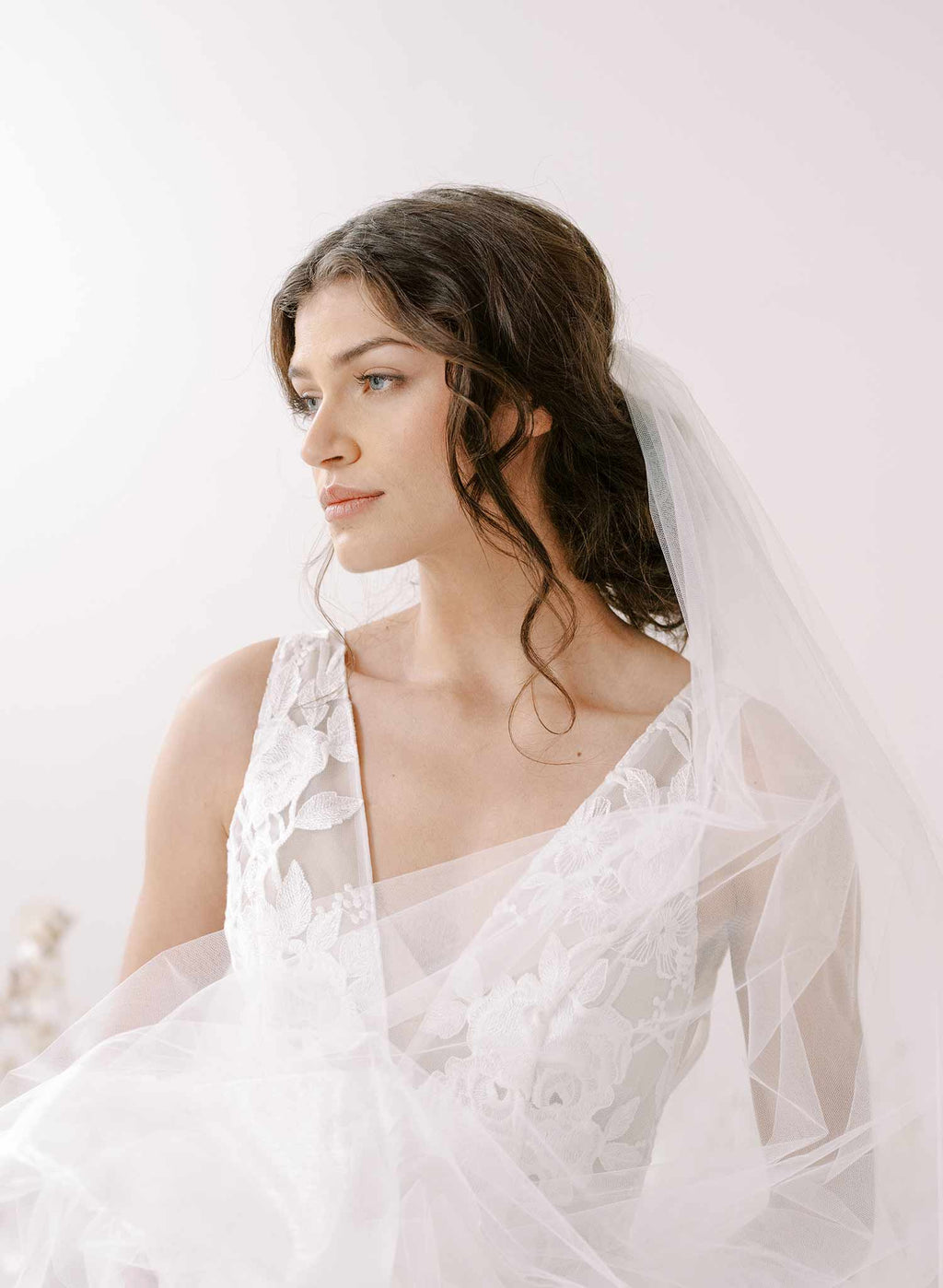 "Organza edge veil with blusher, cathedral length - Style #2360"