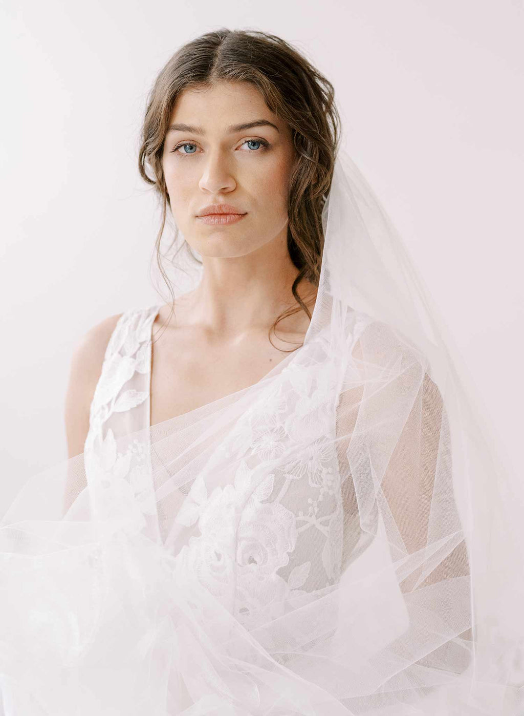 "Organza edge veil with blusher, cathedral length - Style #2360"