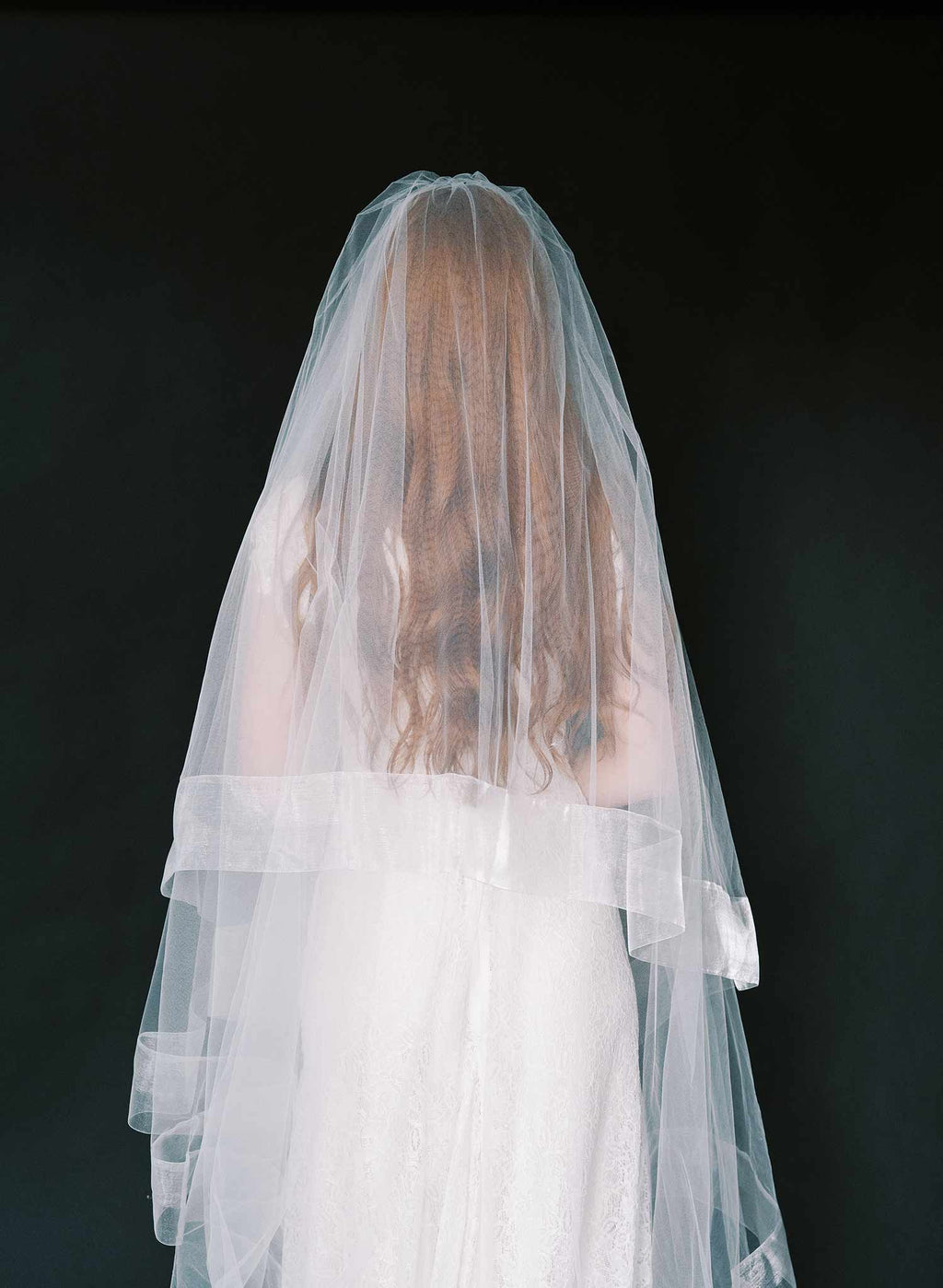 "Organza edge veil with blusher, cathedral length - Style #2360"