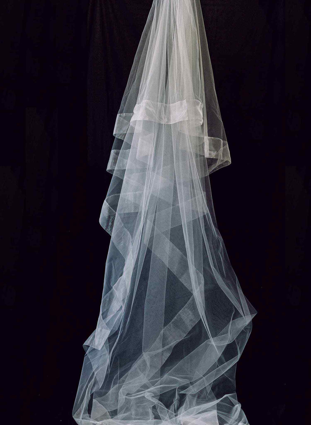 "Organza edge veil with blusher, cathedral length - Style #2360"