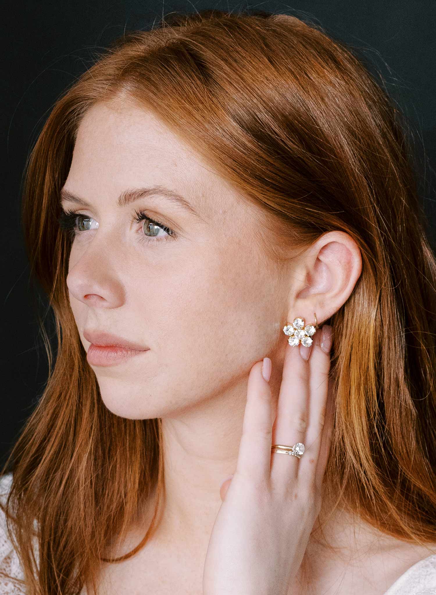 Crystal blossom stud earrings - Style #2385