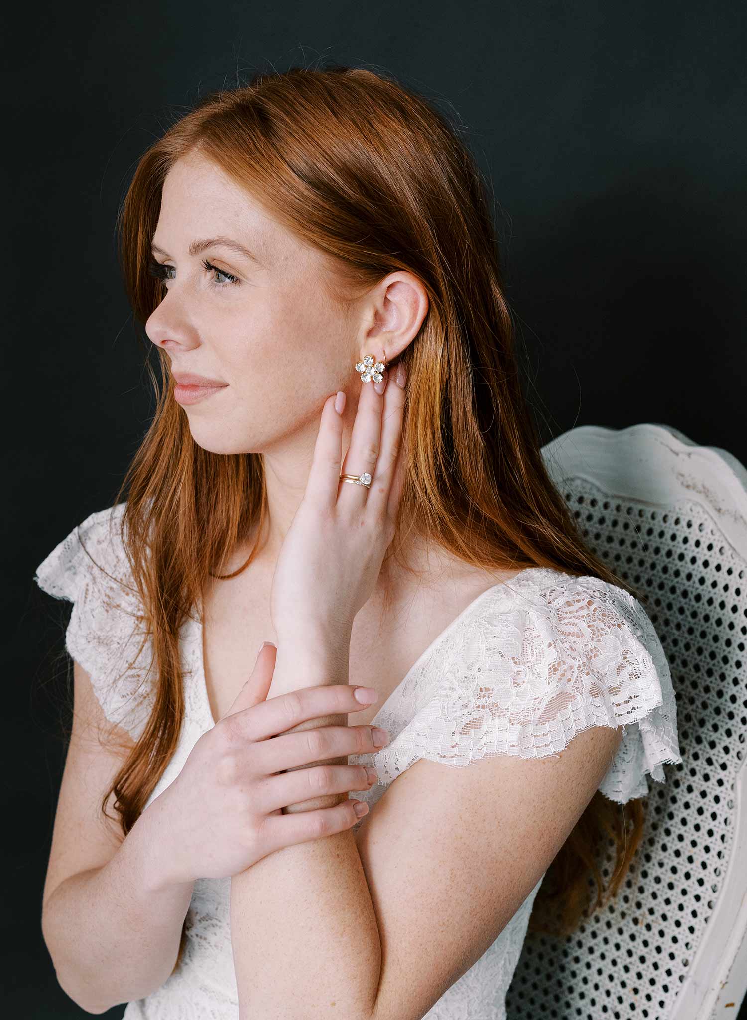Crystal blossom stud earrings - Style #2385