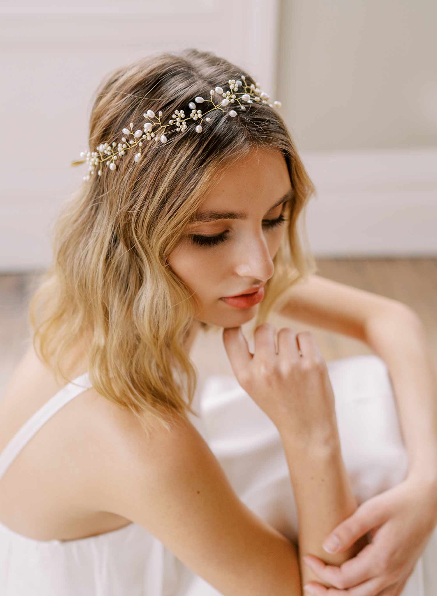 Baby's breath freshwater dainty hair vine - Style #2409