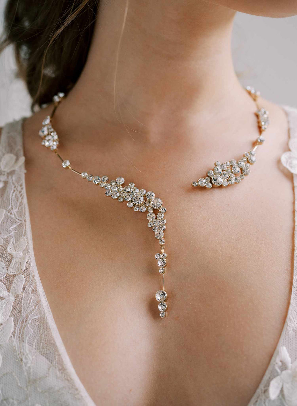 Champagne bubbles crystal necklace - Style #2419