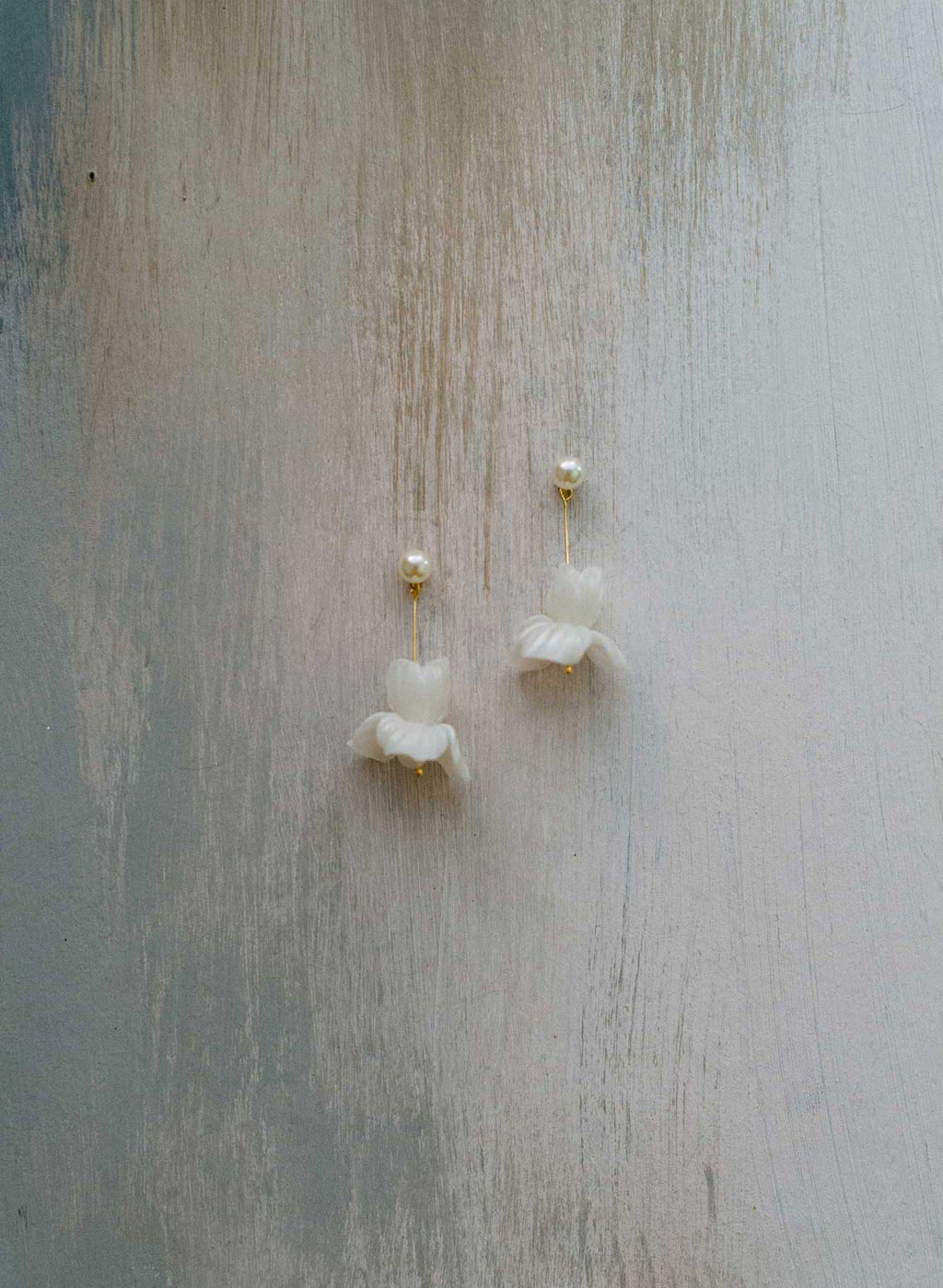 "Hand sculpted iris drop earrings, petite - Style #2430"