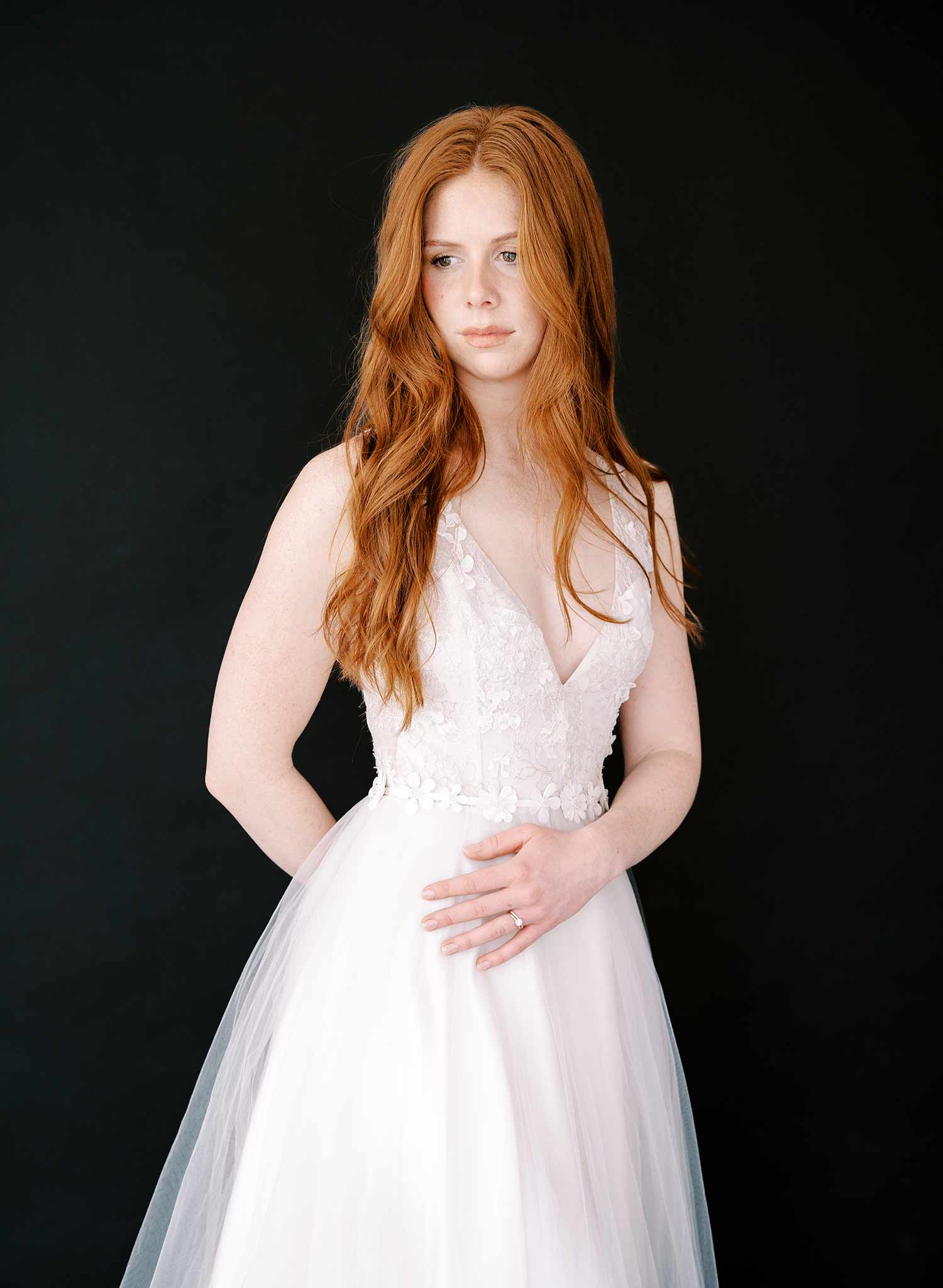 Embroidered primrose blossom bridal sash - Style #2440
