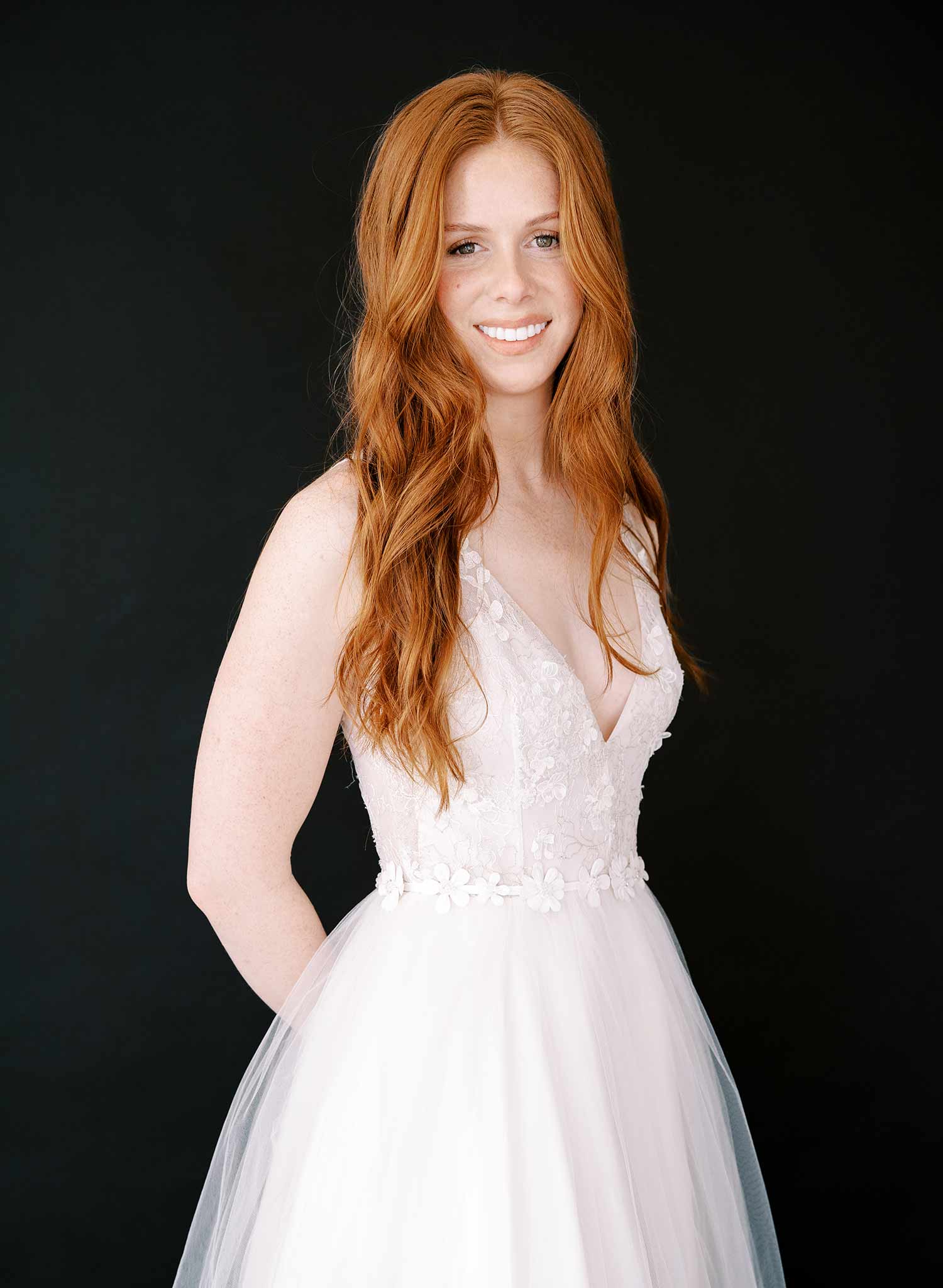Embroidered primrose blossom bridal sash - Style #2440