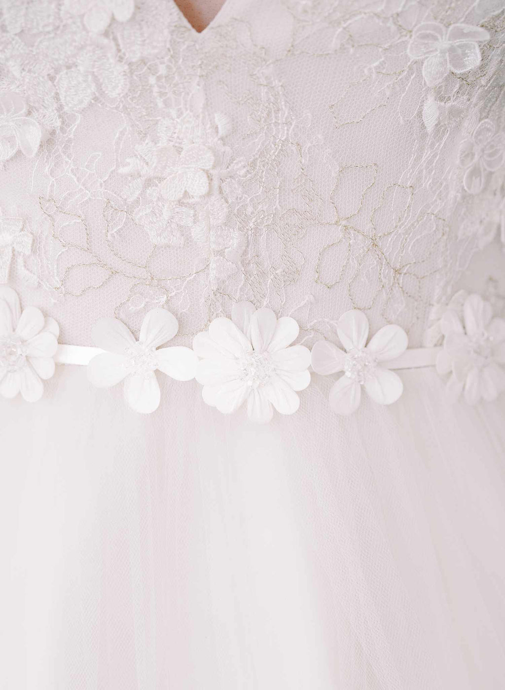 Embroidered primrose blossom bridal sash - Style #2440
