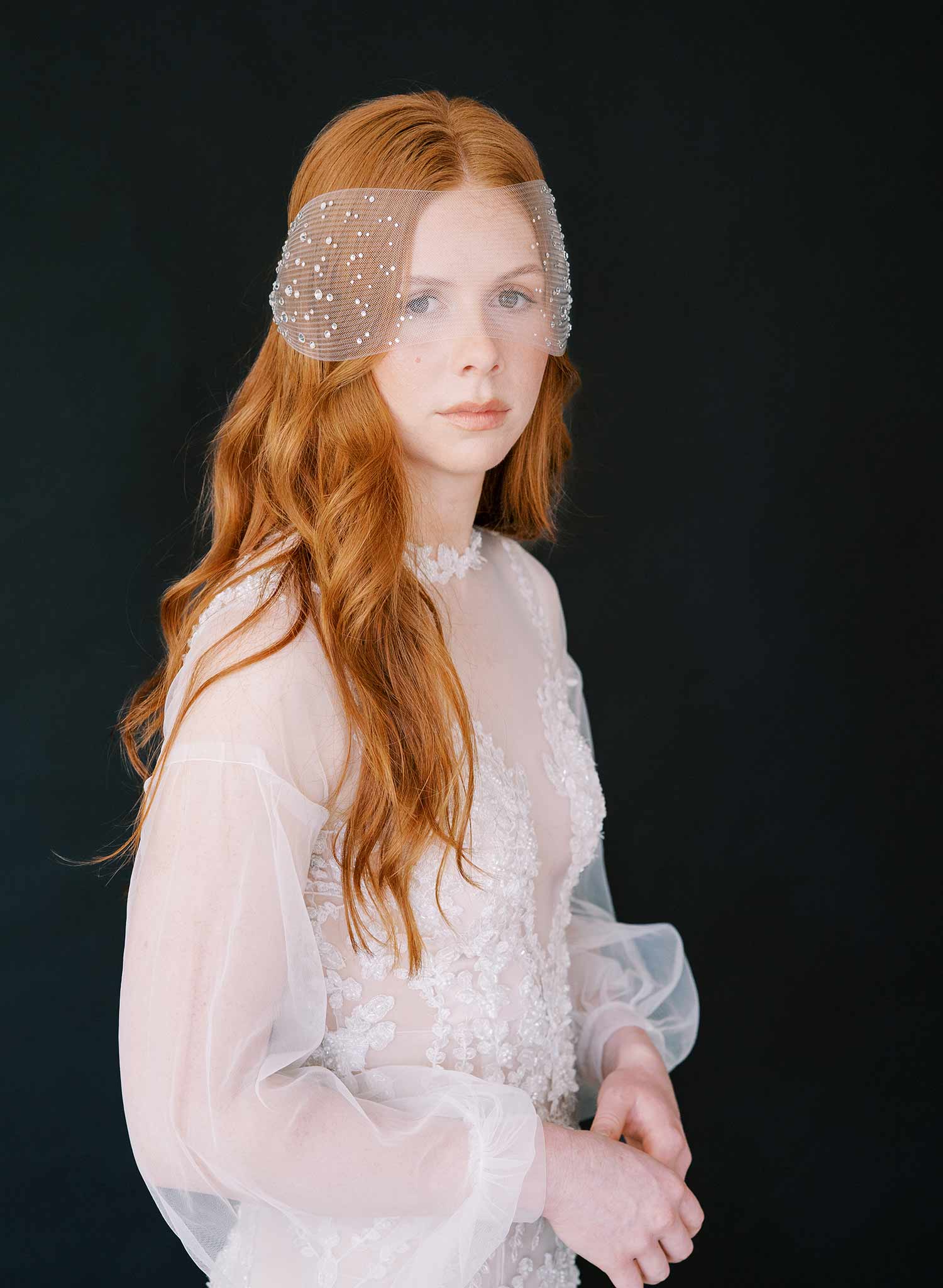 Crystal speckled crinoline bandeau veil - Style #2452