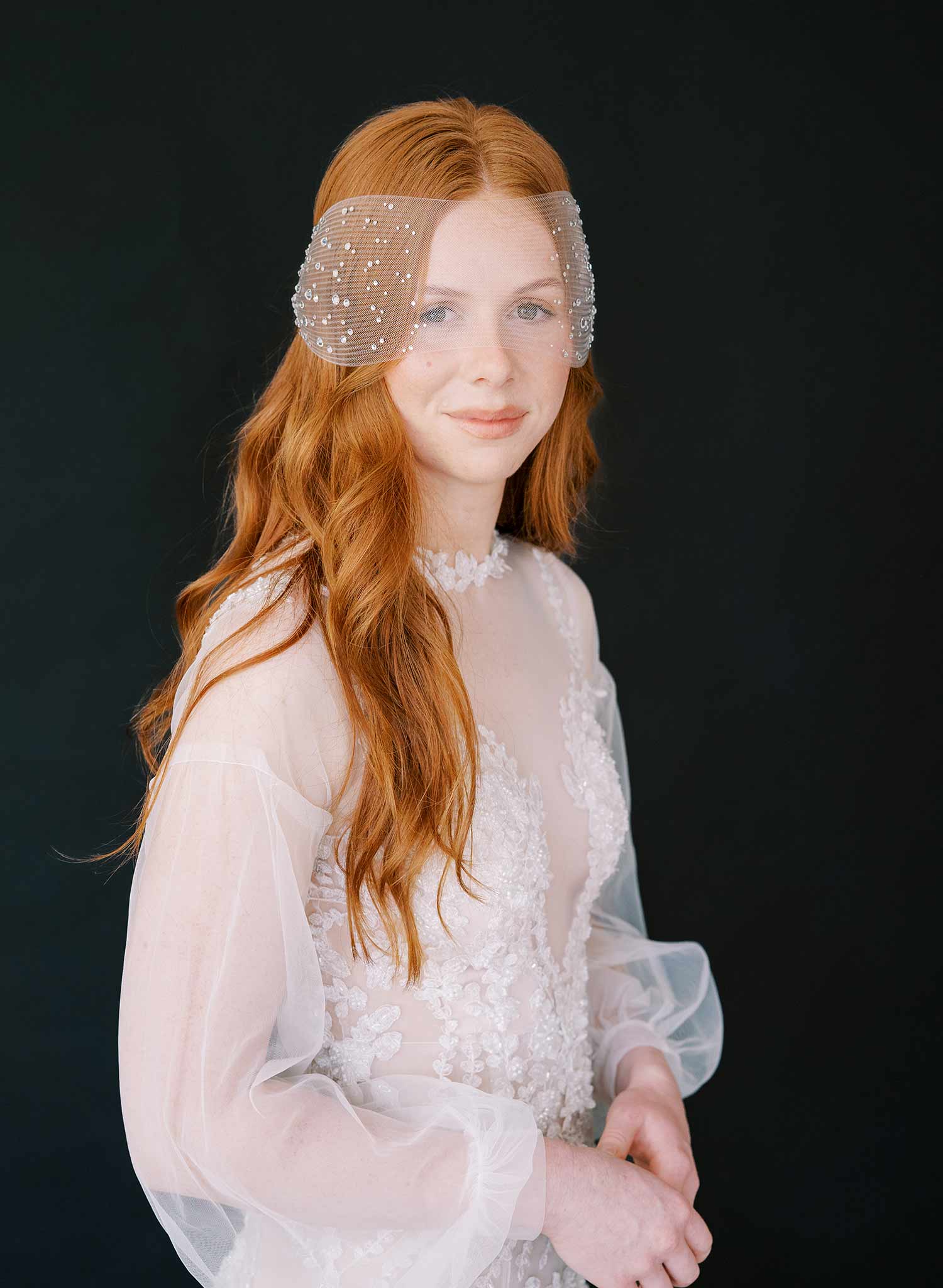 Crystal speckled crinoline bandeau veil - Style #2452