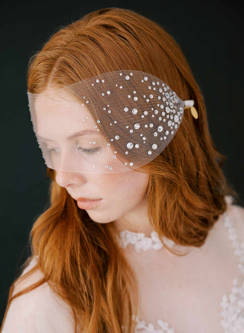 Crystal speckled crinoline bandeau veil - Style #2452