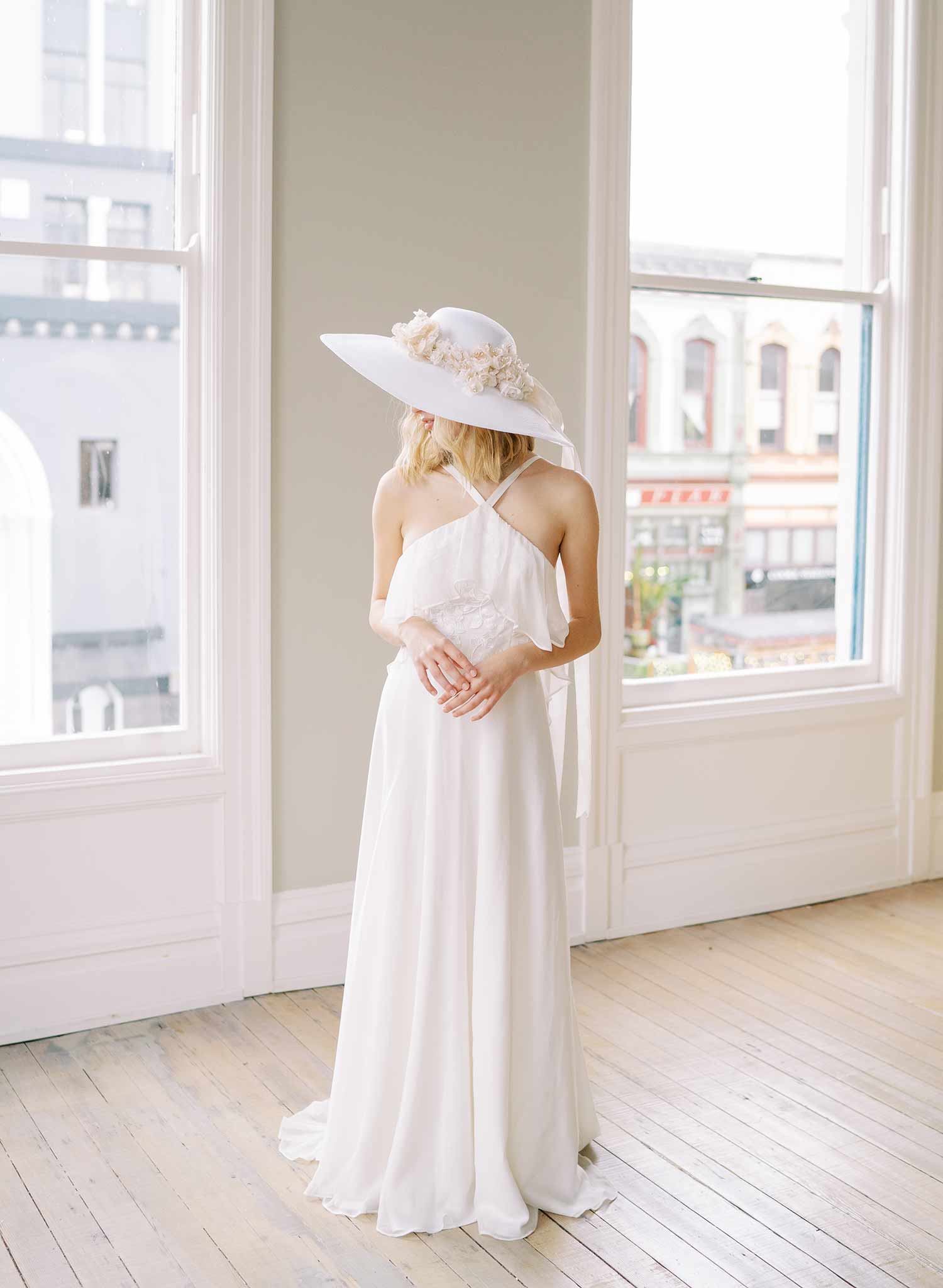 Floral bouquet bridal hat - Style #2457