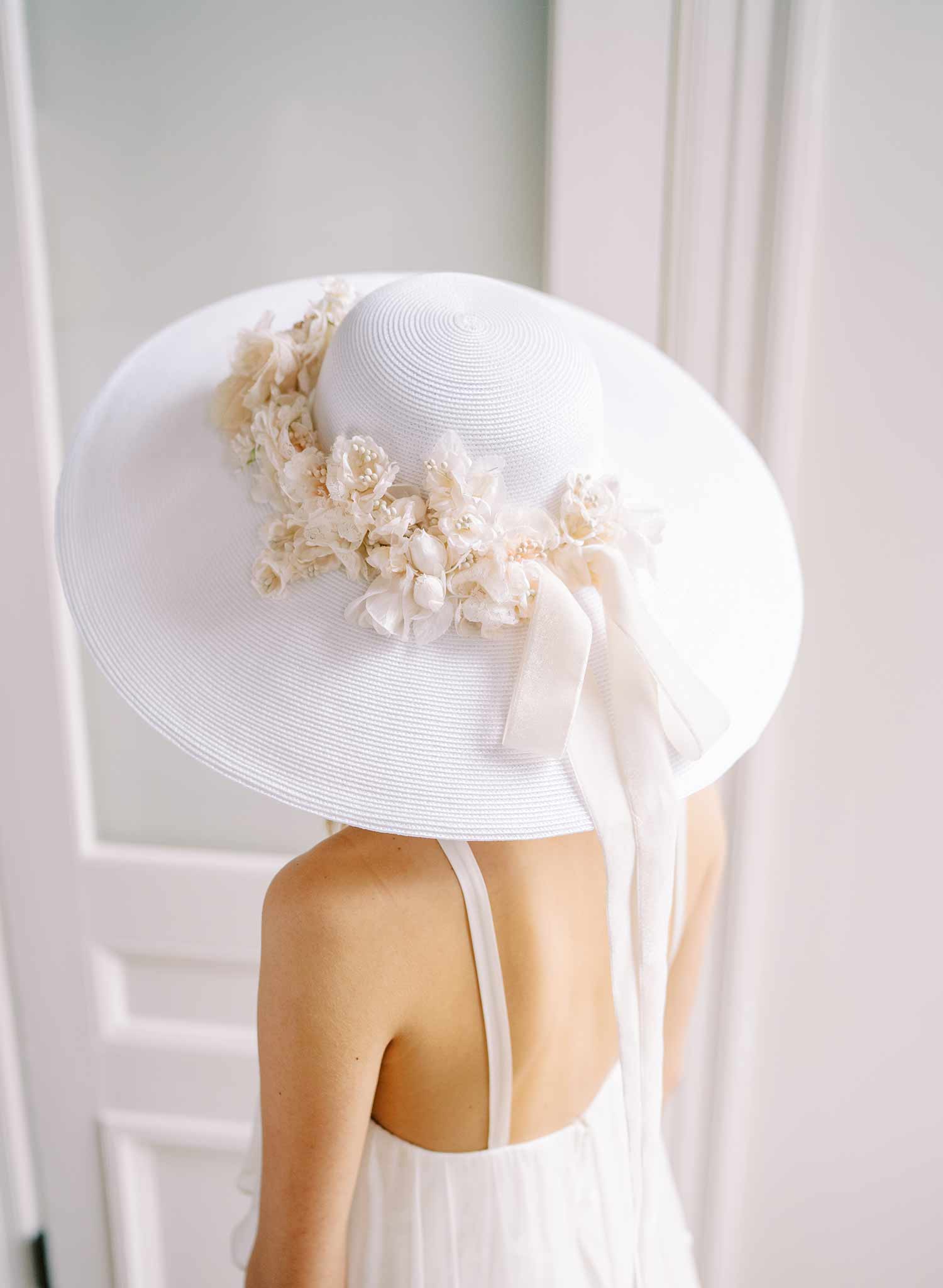 Floral bouquet bridal hat - Style #2457
