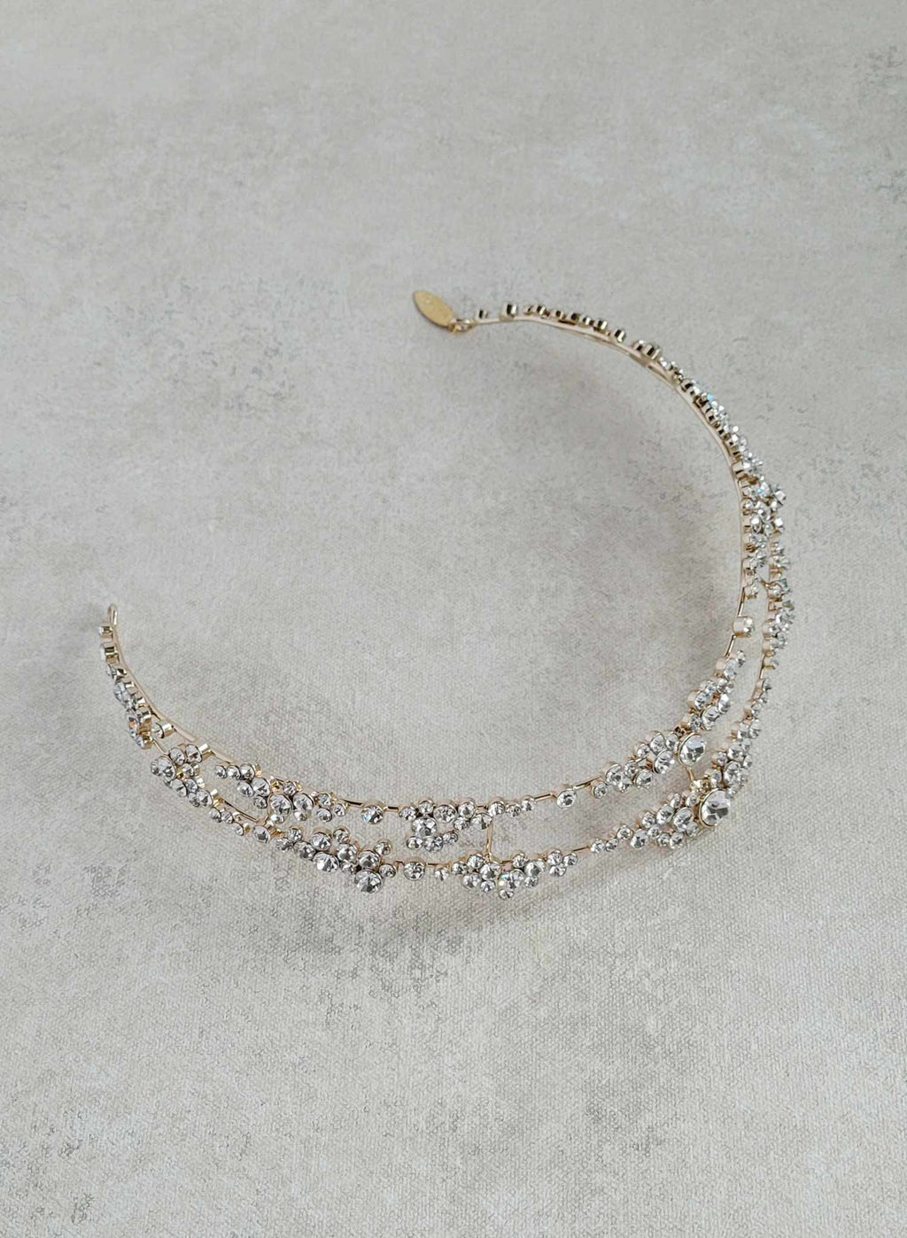 "Crystal champagne bubbles inspired bridal crown, tiara. Silver or Gold. By Twigs & Honey"