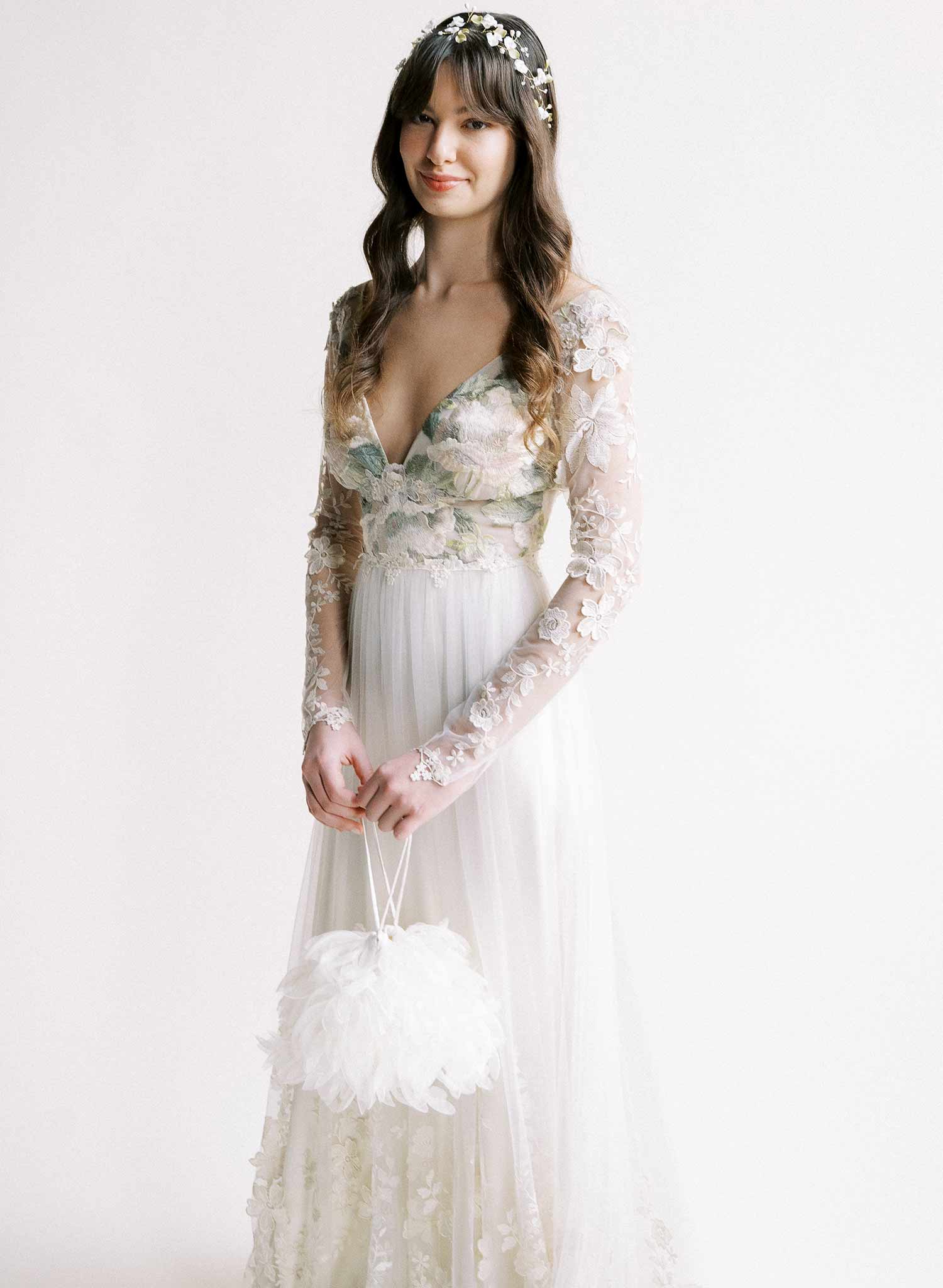 Flourish of silk petals bridal purse - Style #2517