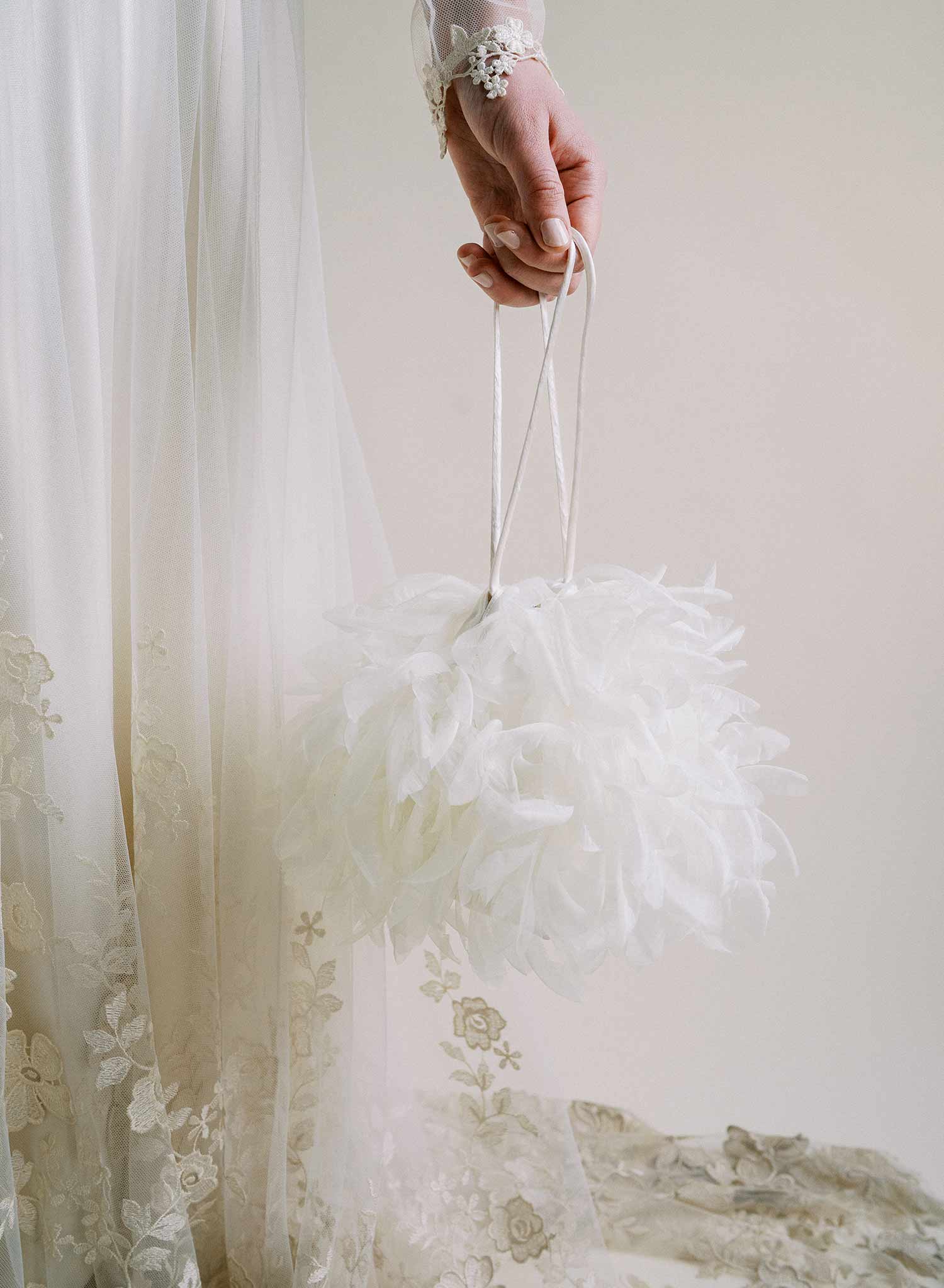 Flourish of silk petals bridal purse - Style #2517