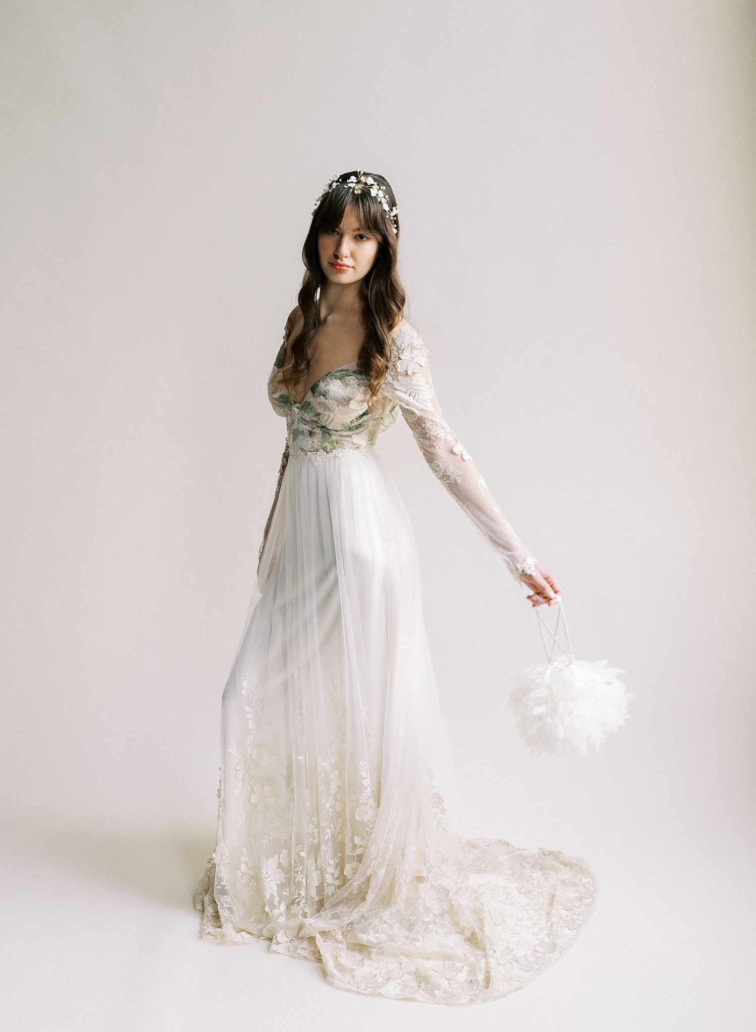 Flourish of silk petals bridal purse - Style #2517