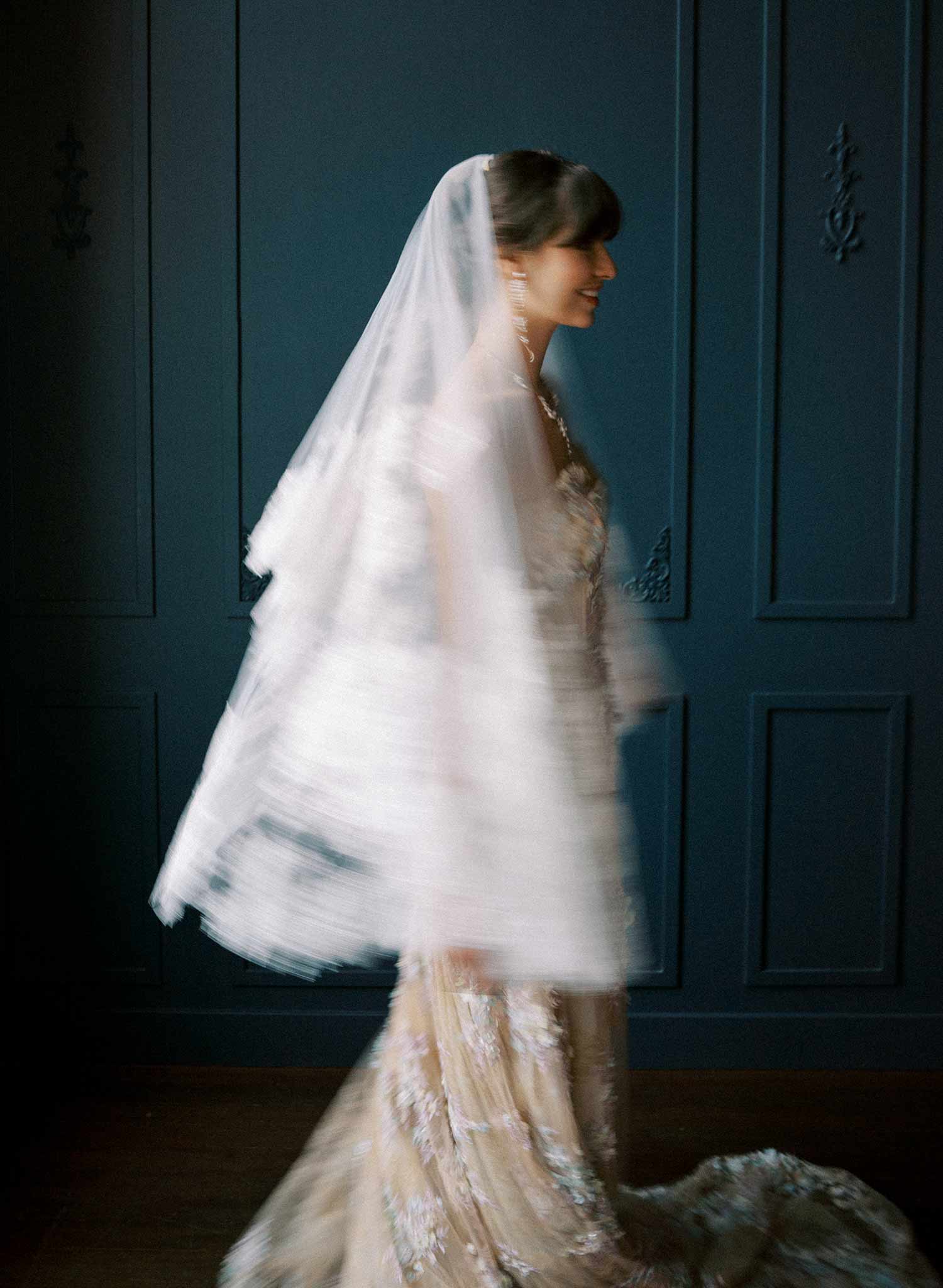 Abstract lace edge bridal veil - Style #2528