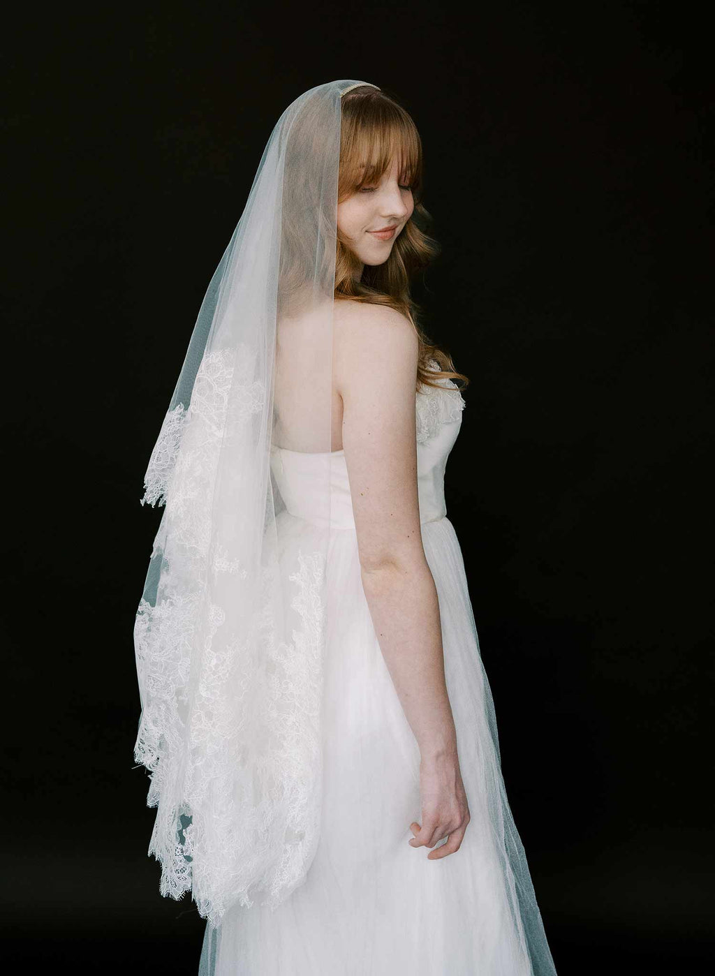 Abstract lace edge bridal veil - Style #2528